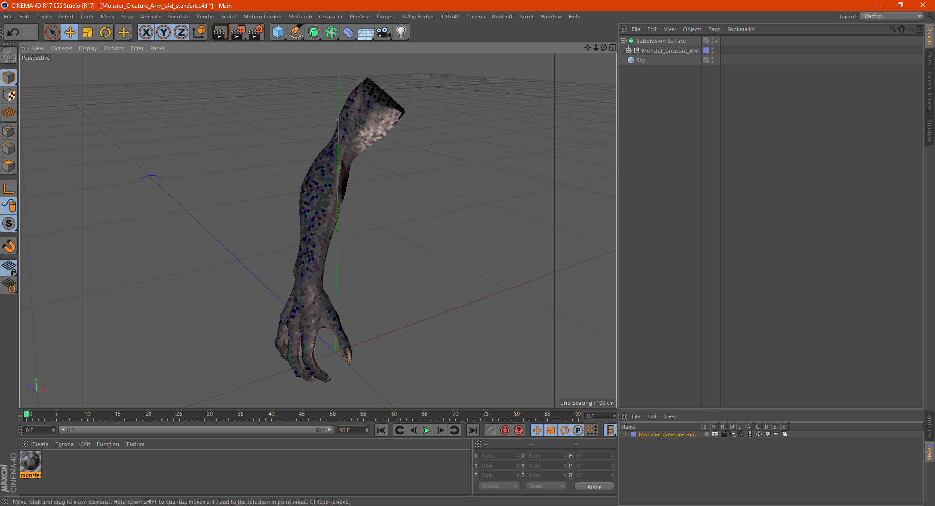 3D model Monster Creature Arm