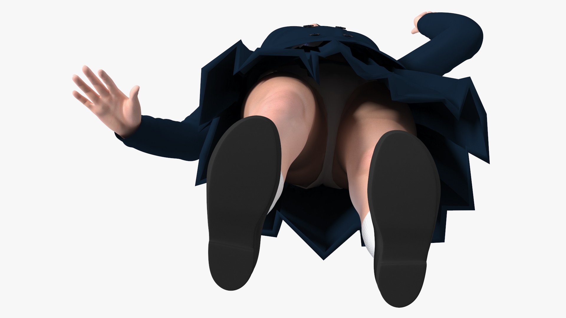 Happy Chinese Schoolgirl 3D model