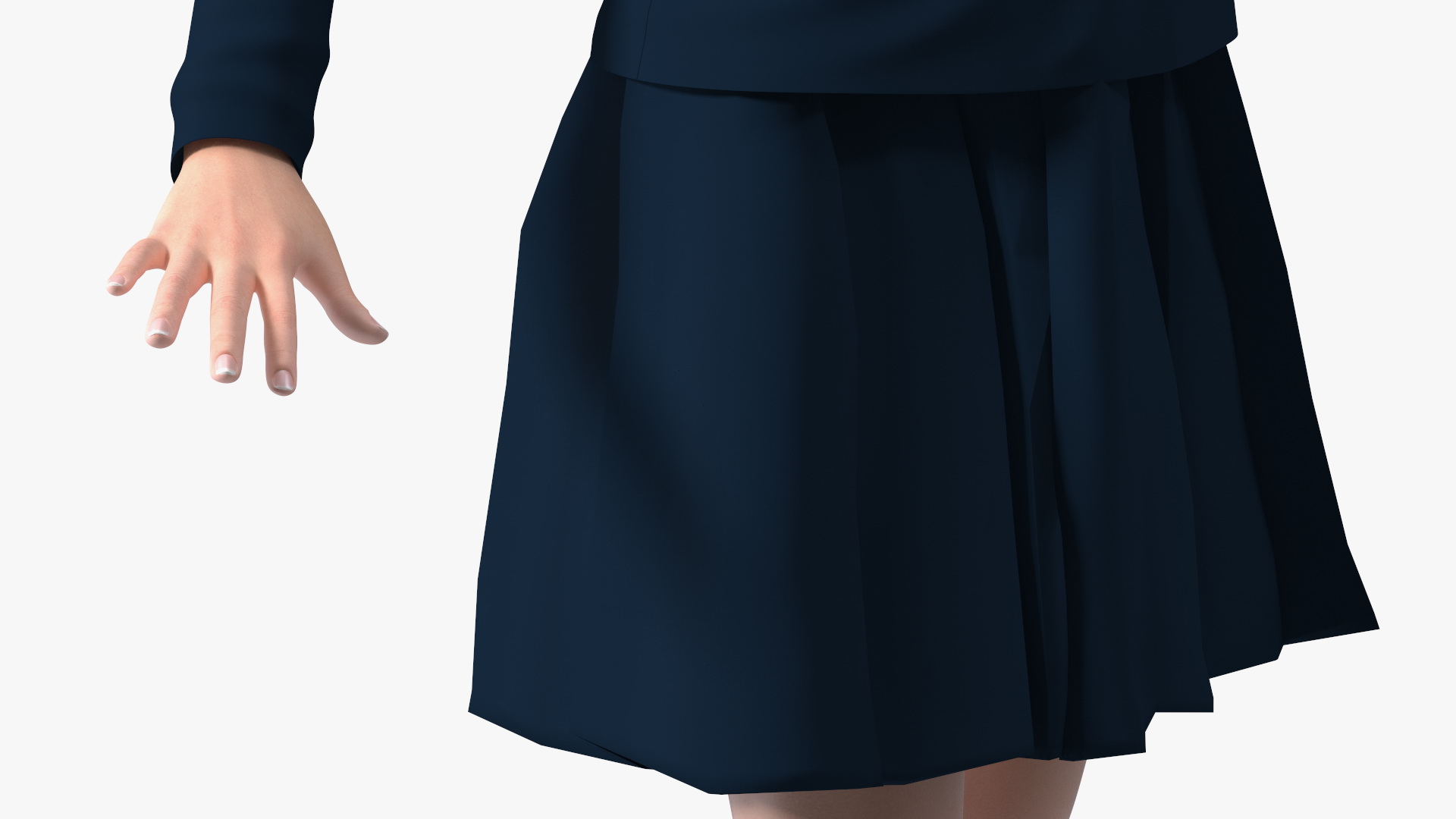 Happy Chinese Schoolgirl 3D model