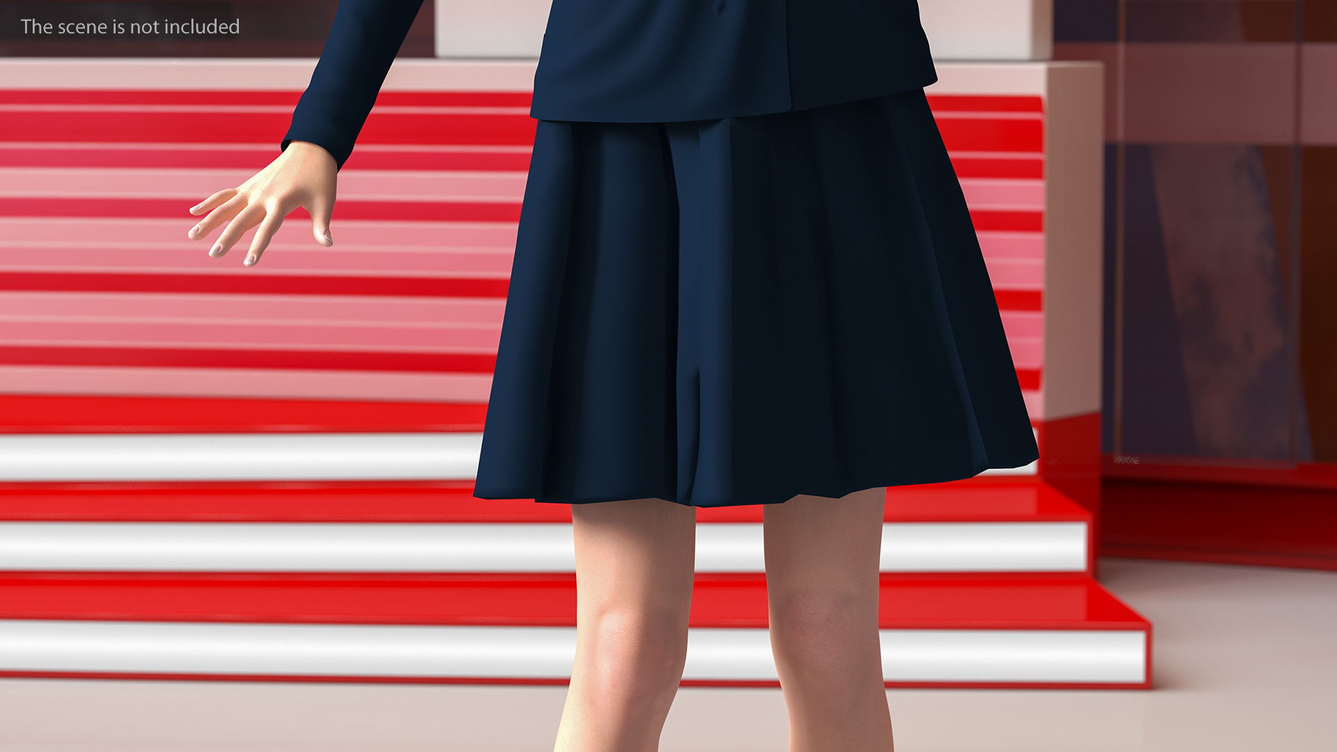 Happy Chinese Schoolgirl 3D model