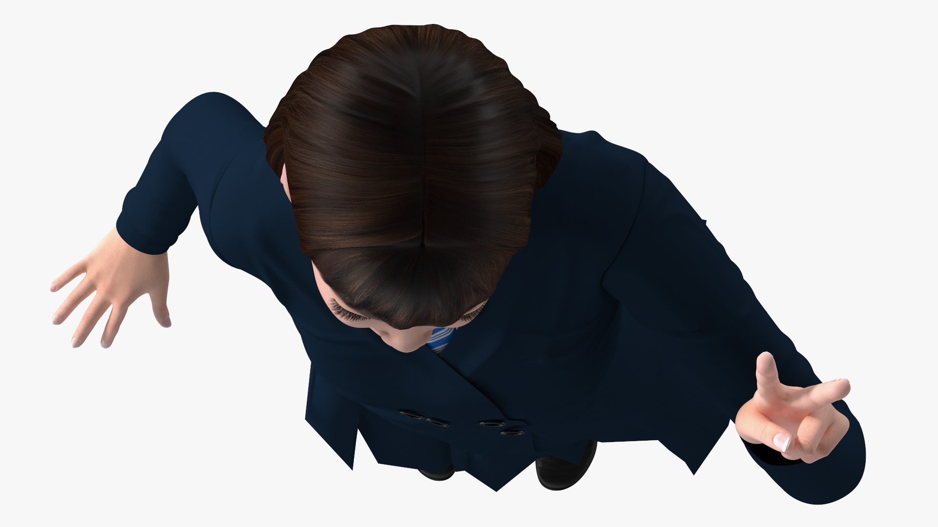 Happy Chinese Schoolgirl 3D model