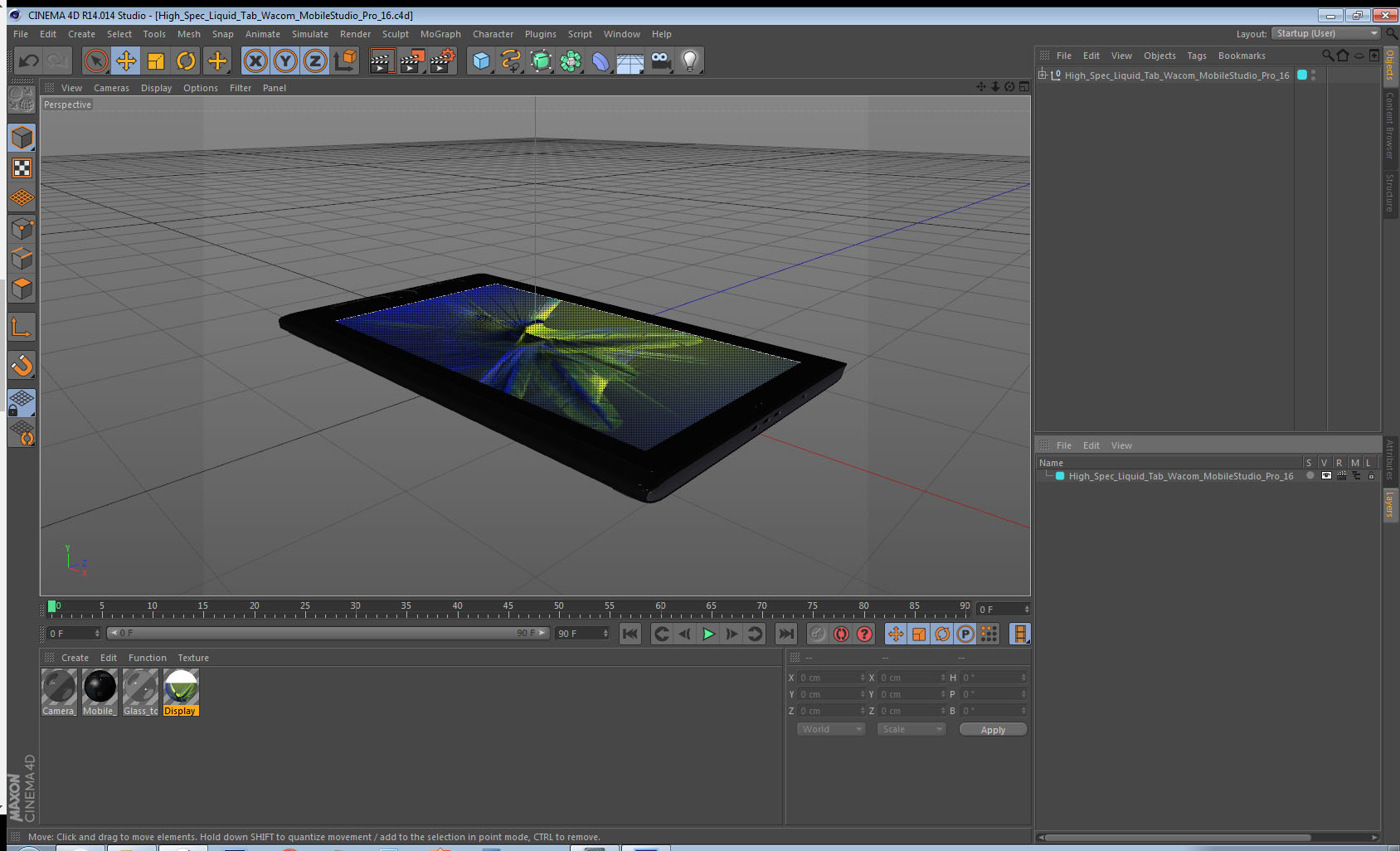 3D High Spec Liquid Tab Wacom MobileStudio Pro 16