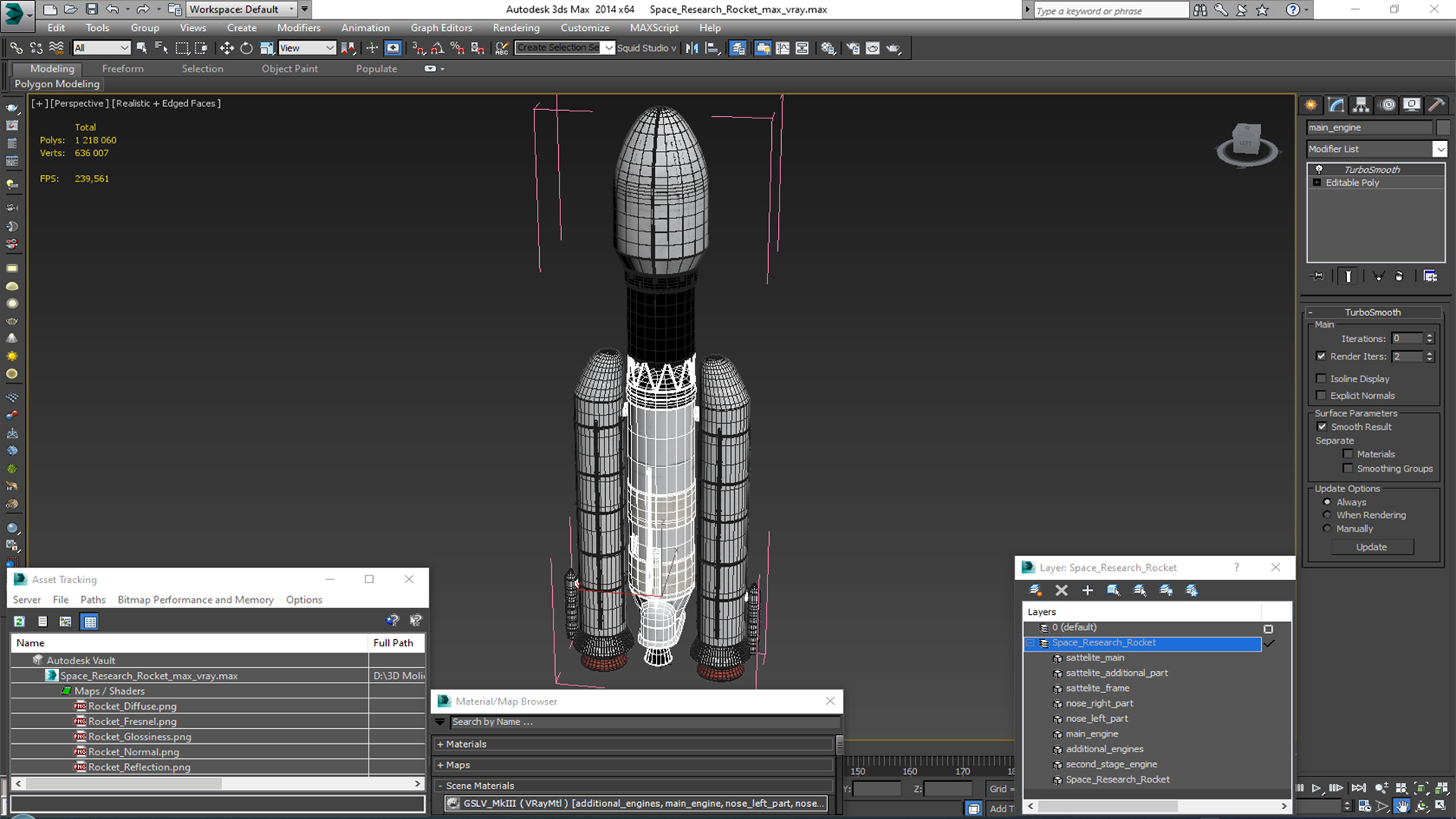3D Space Research Rocket