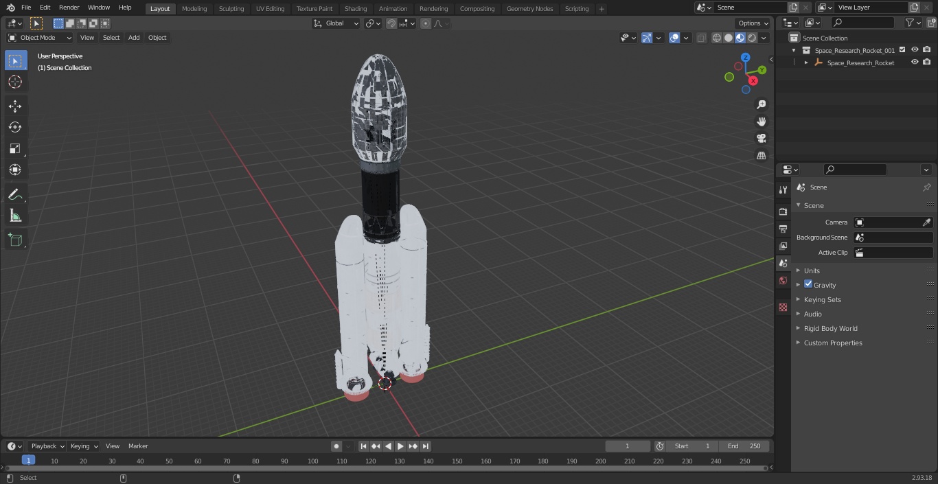 3D Space Research Rocket