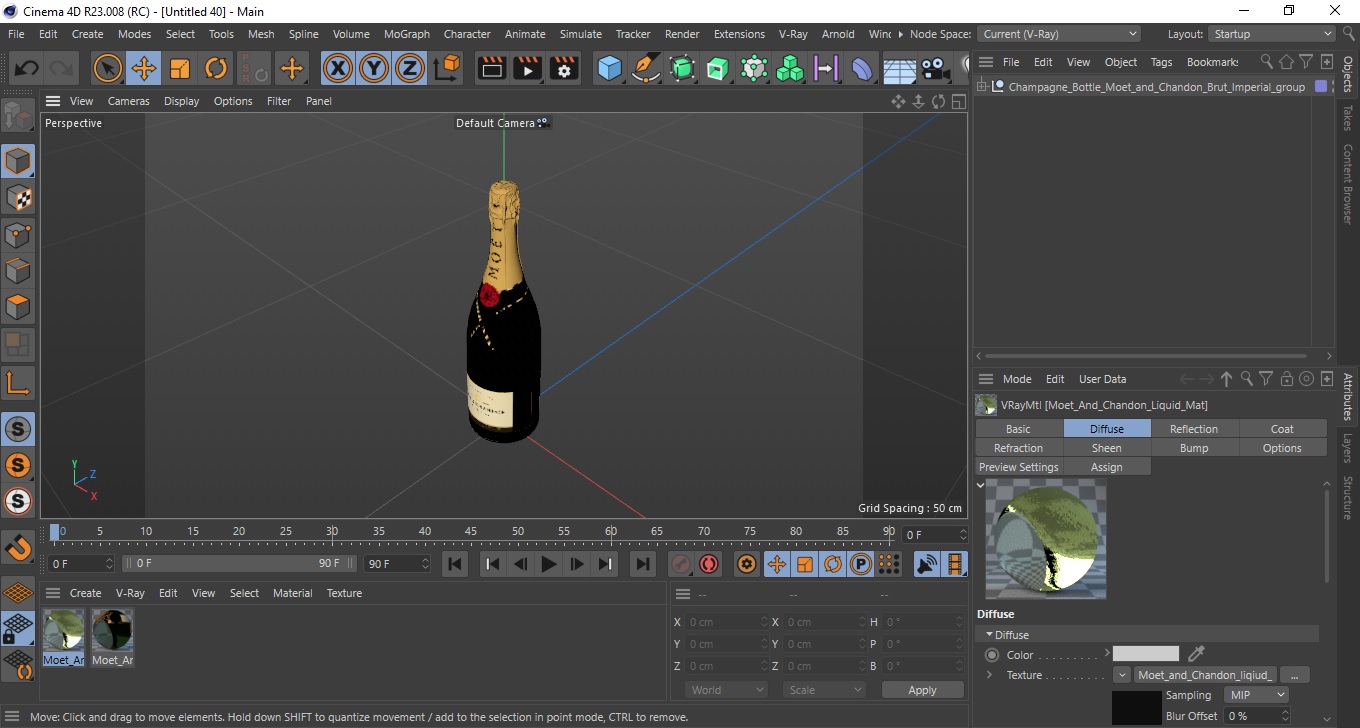 Champagne Bottle Moet and Chandon Brut Imperial 3D