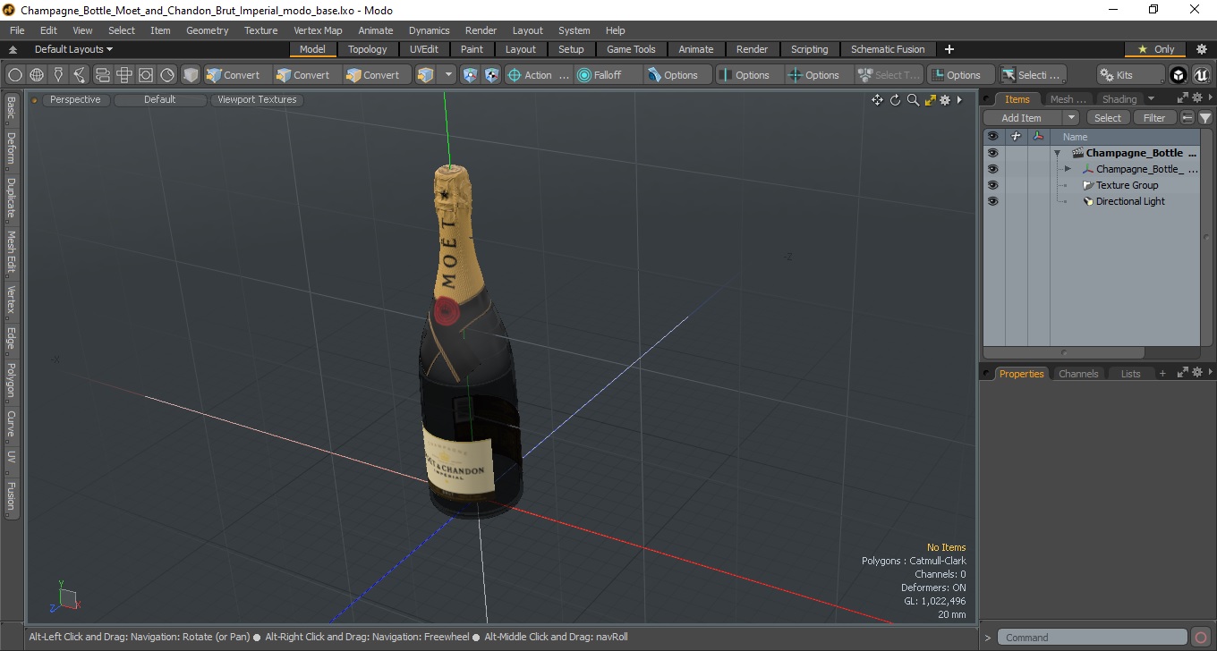 Champagne Bottle Moet and Chandon Brut Imperial 3D