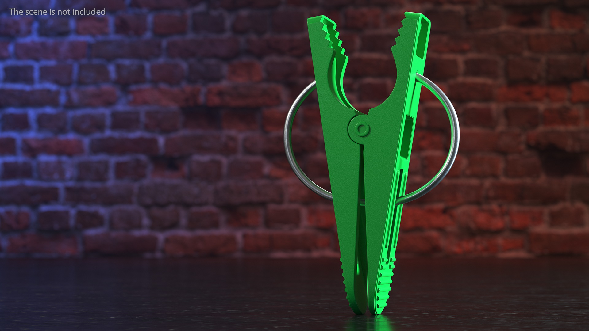 Plastic Clothespin Green Pressed 3D