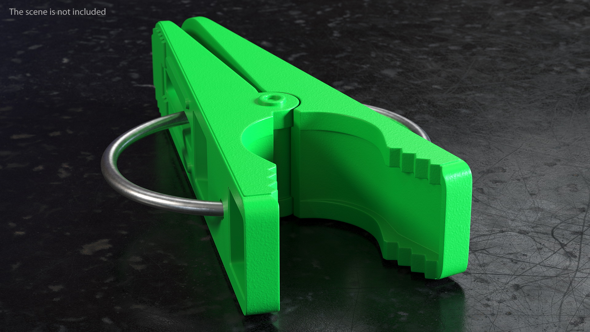 Plastic Clothespin Green Pressed 3D