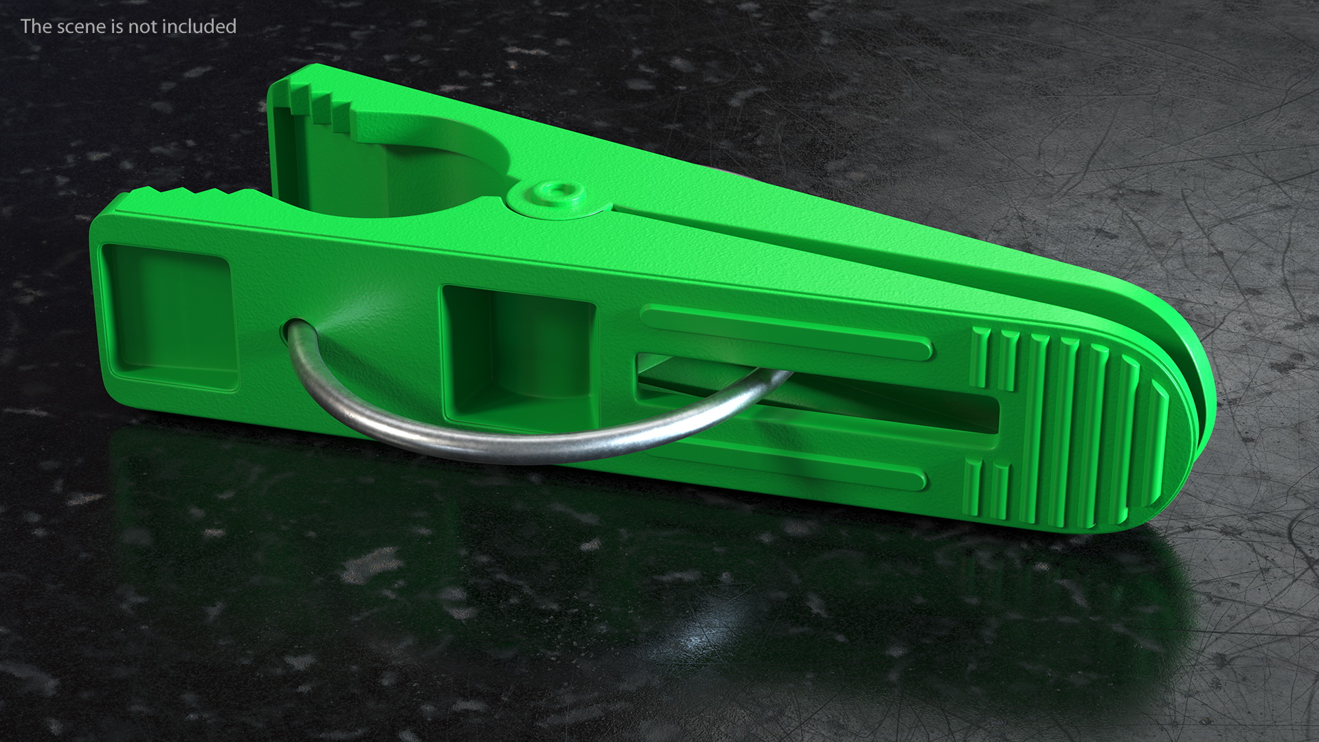 Plastic Clothespin Green Pressed 3D