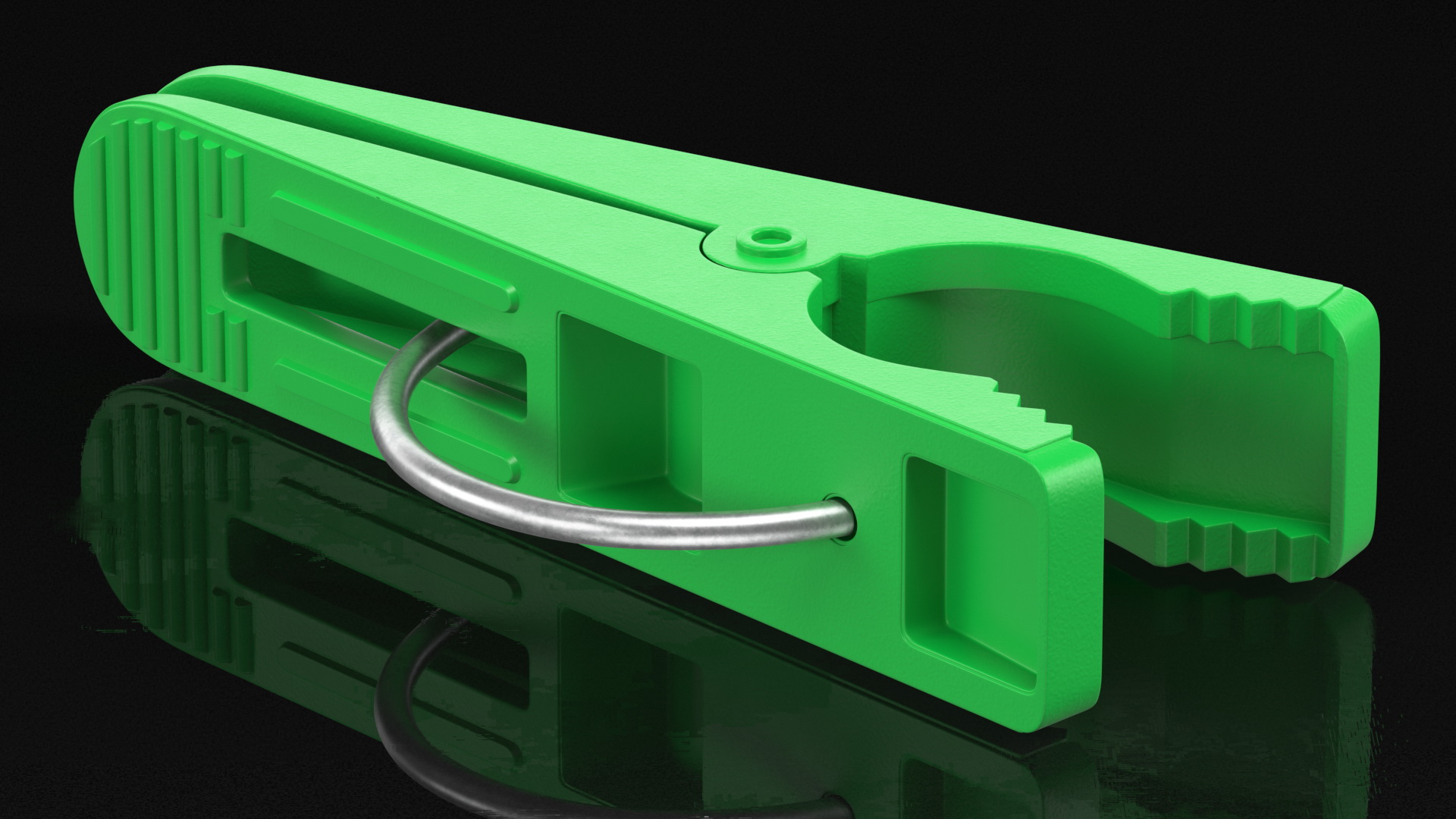 Plastic Clothespin Green Pressed 3D
