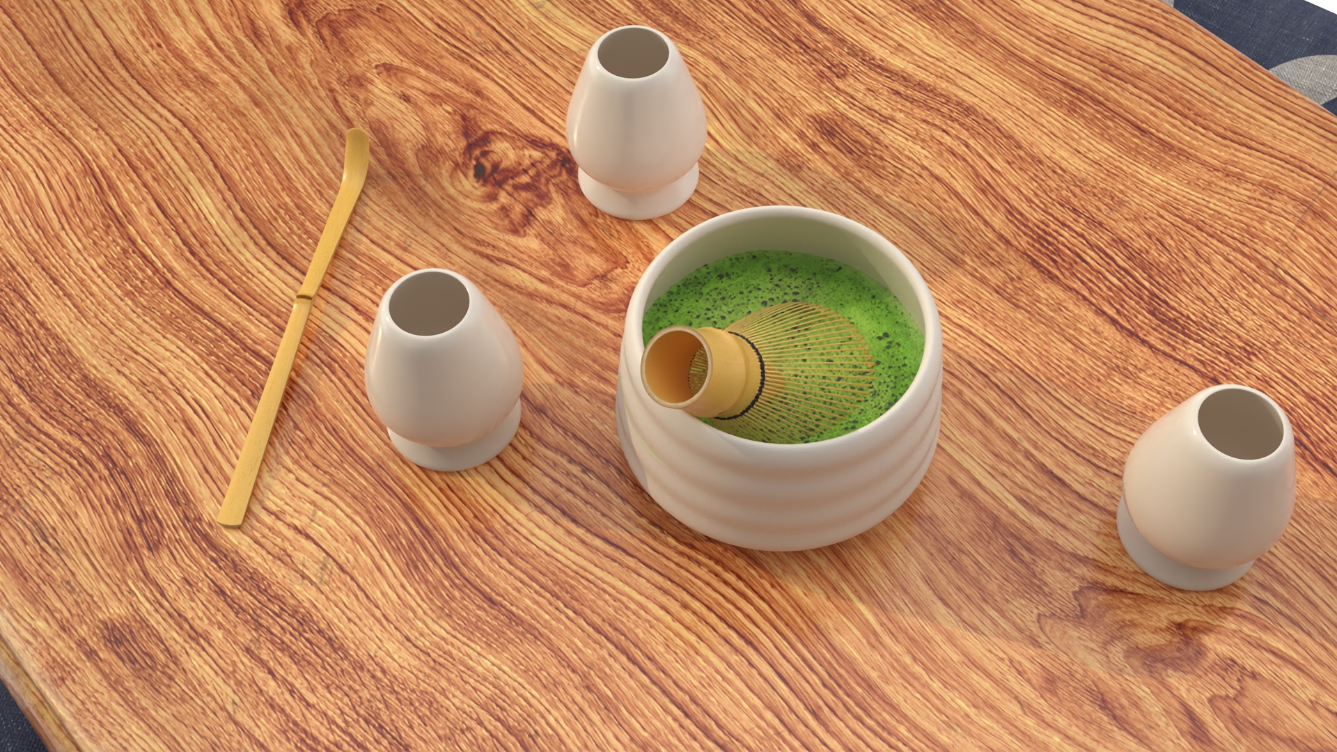 Asian Tea Table Set 3D model
