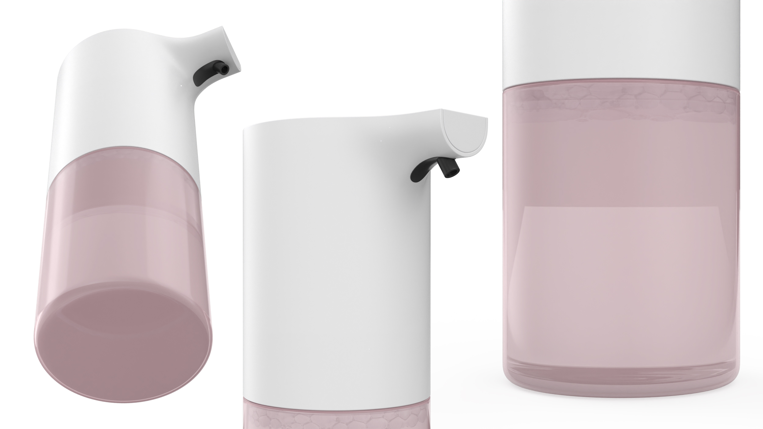 Automatic Foam Soap Dispenser Xiaomi Mijia with Pink Refill 3D model