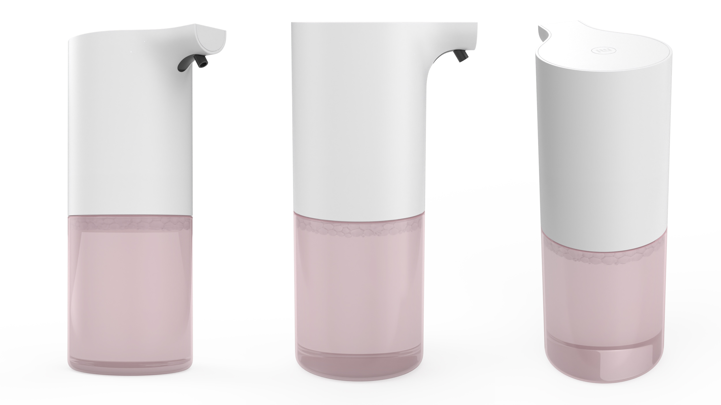 Automatic Foam Soap Dispenser Xiaomi Mijia with Pink Refill 3D model
