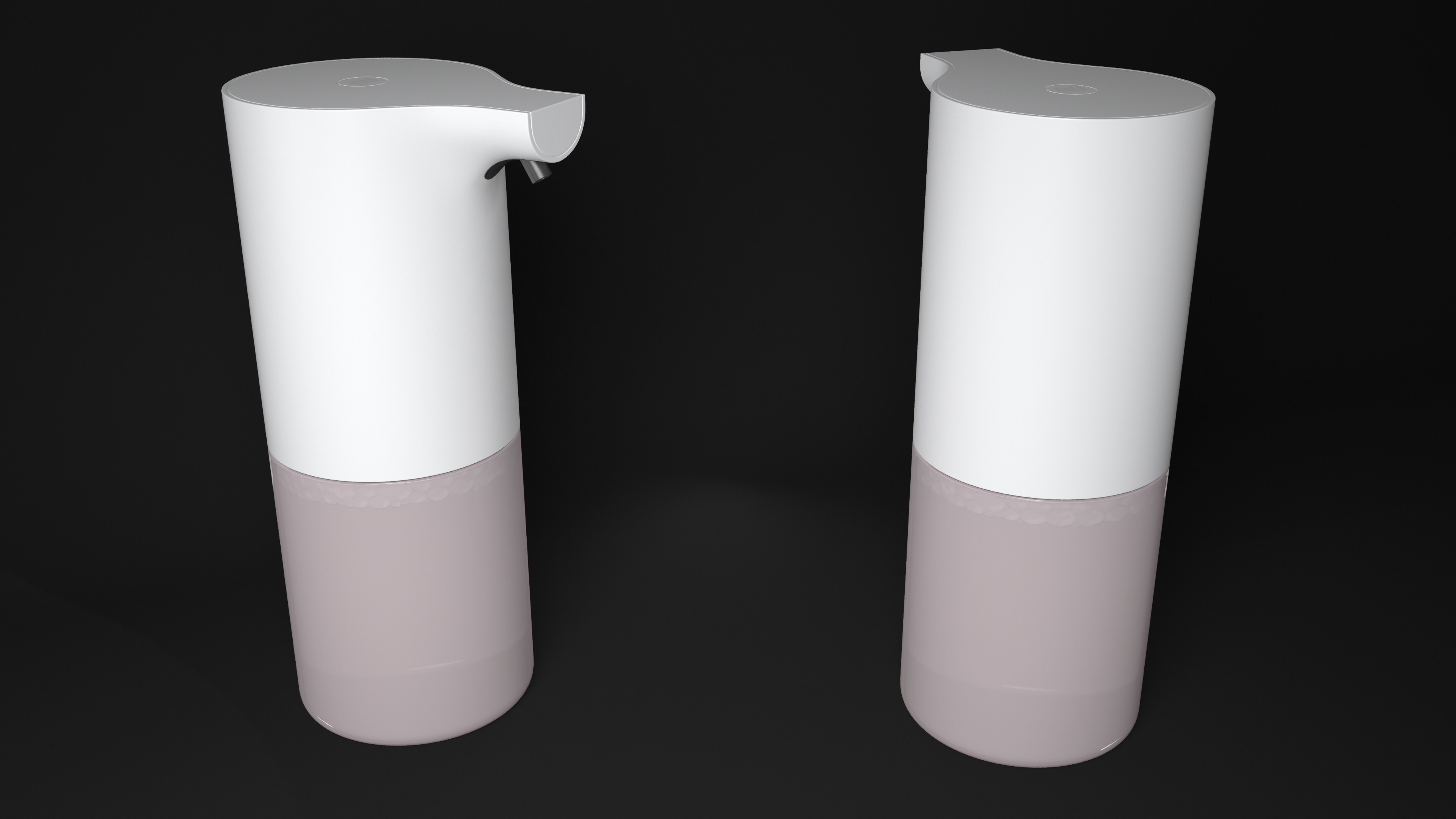 Automatic Foam Soap Dispenser Xiaomi Mijia with Pink Refill 3D model