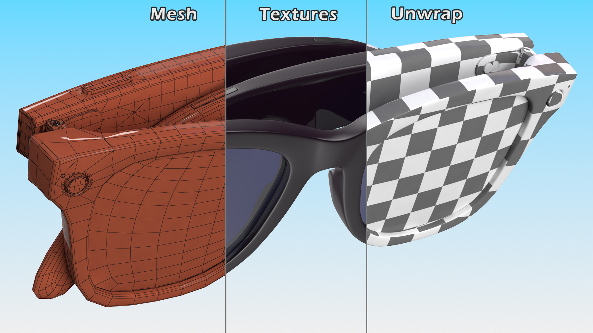 Smart Glasses Classic Style Folded 3D model