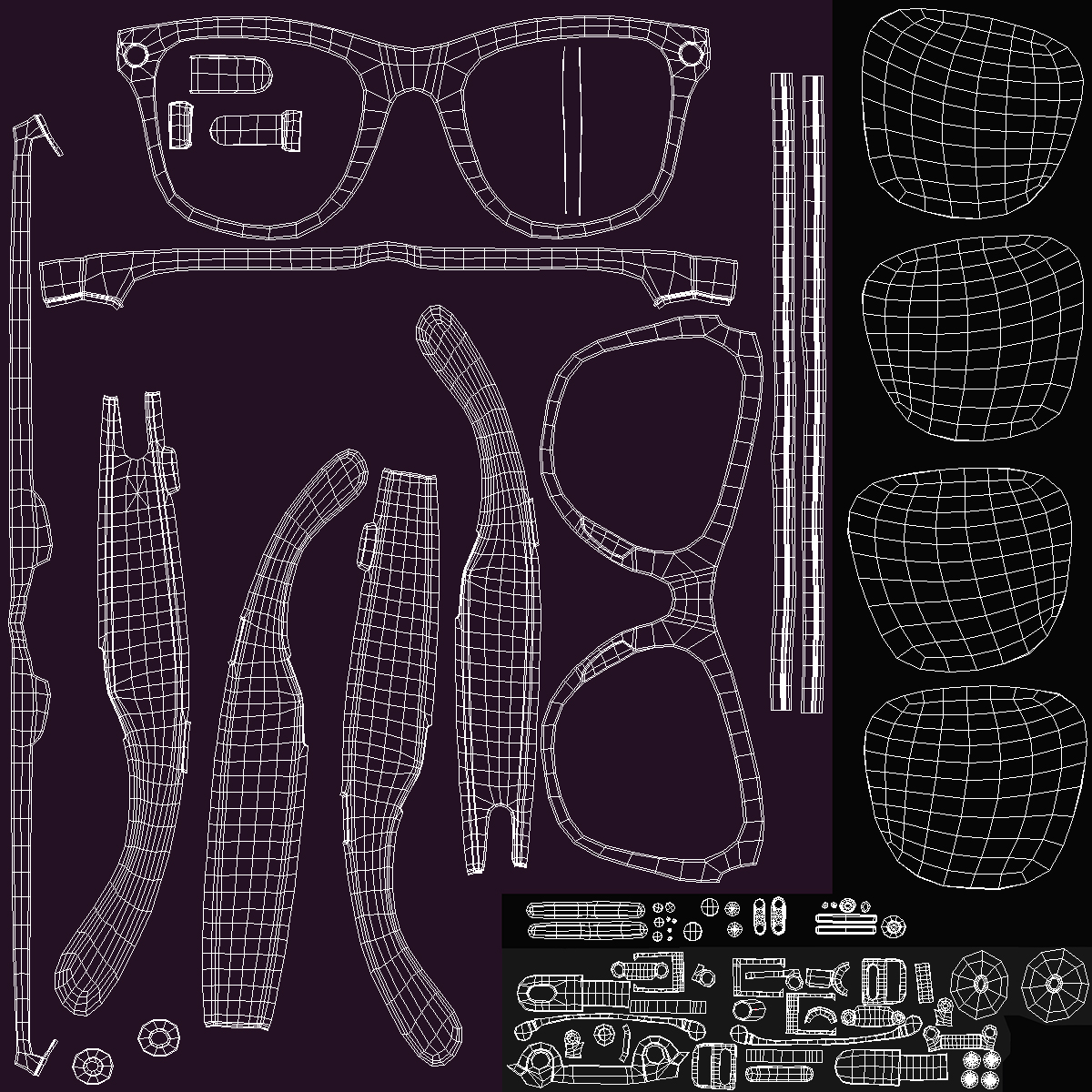 Smart Glasses Classic Style Folded 3D model