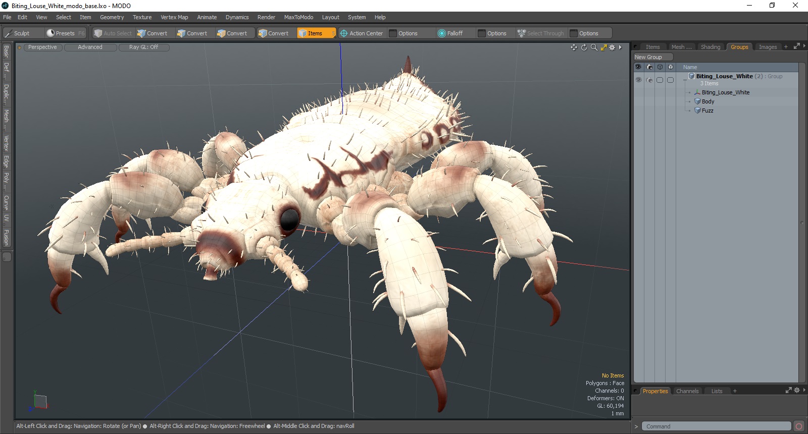 Biting Louse White SSS 3D