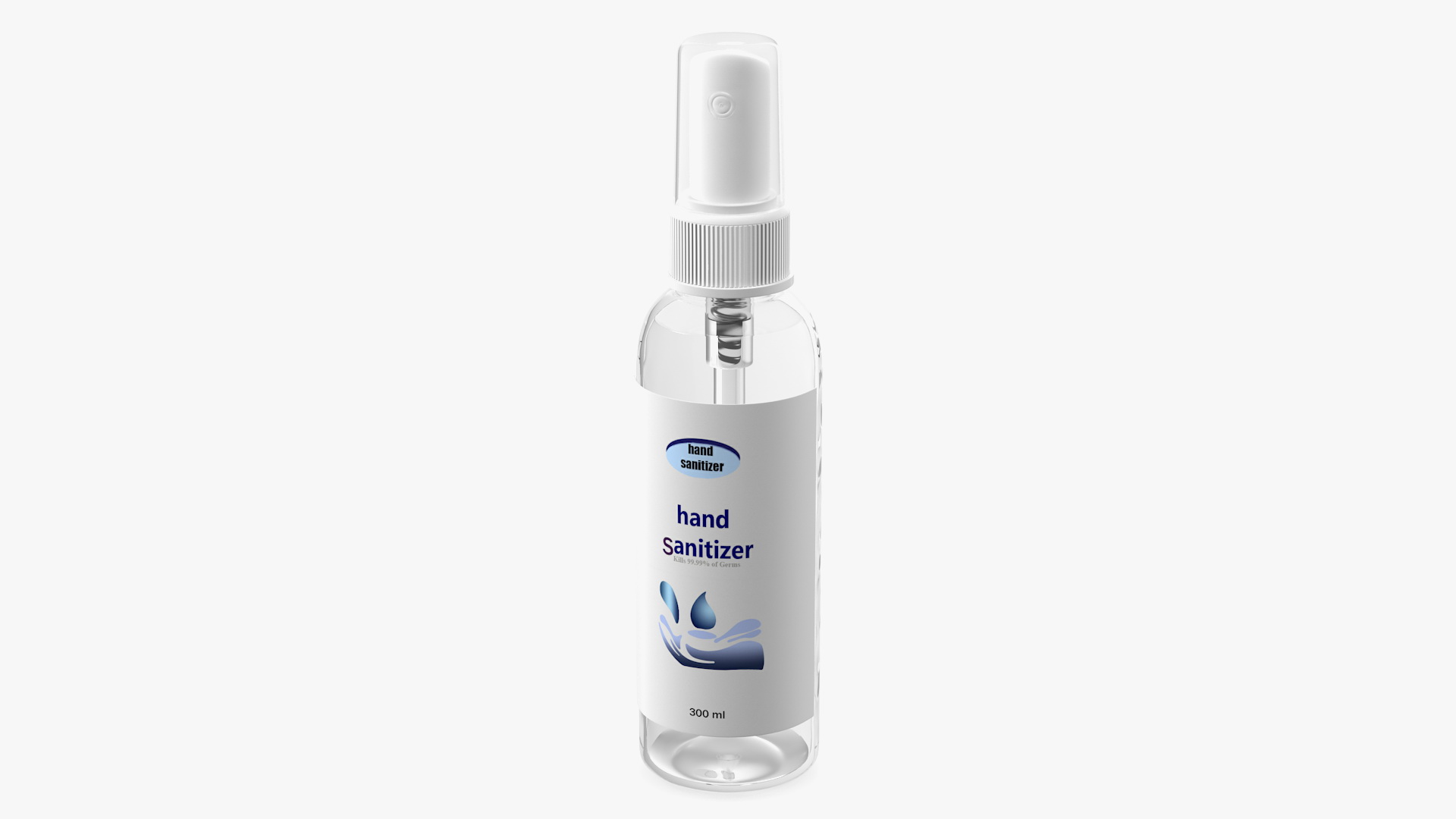 3D Hand Sanitizer Spray Bottle with Label model