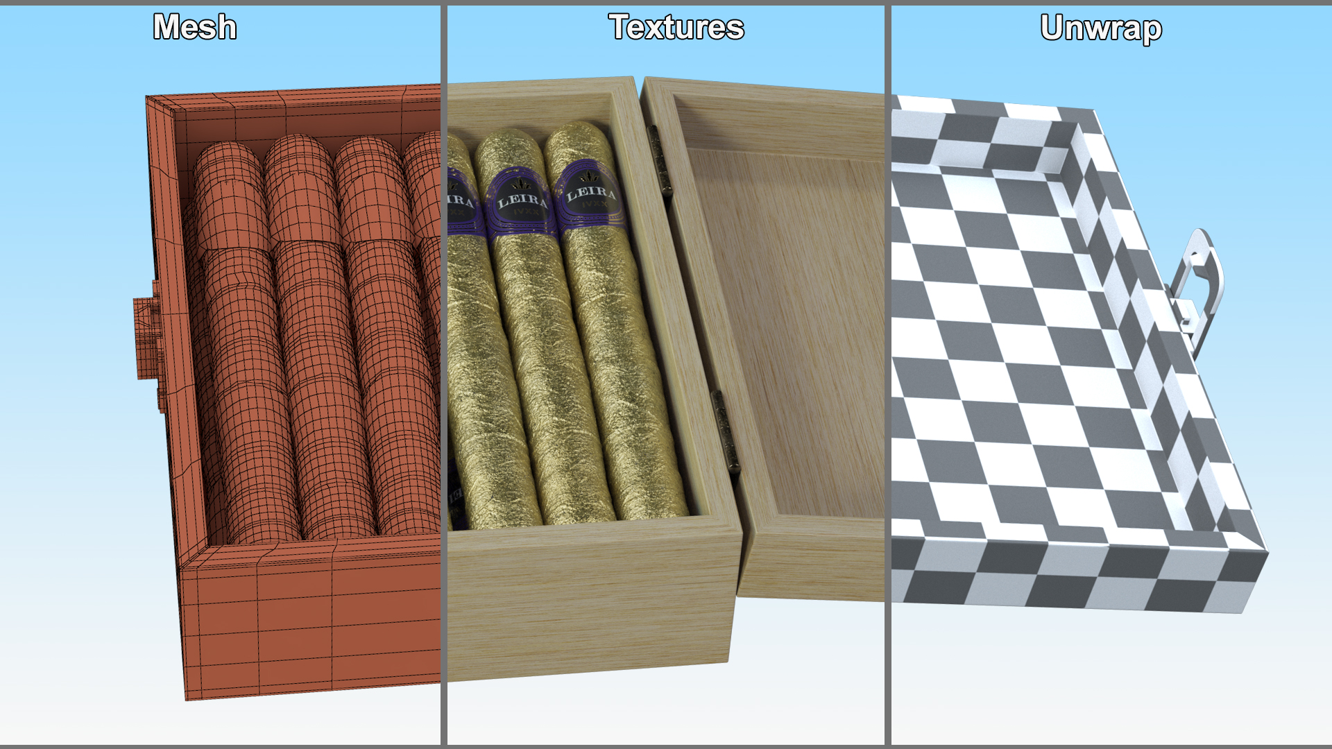 3D model Box of Leira Long Cannabis Cigar in Foil