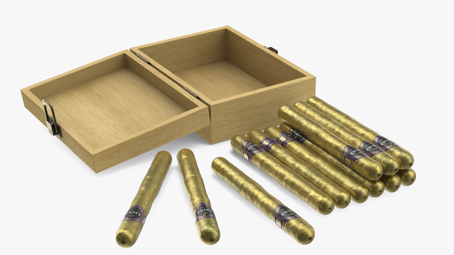 3D model Box of Leira Long Cannabis Cigar in Foil
