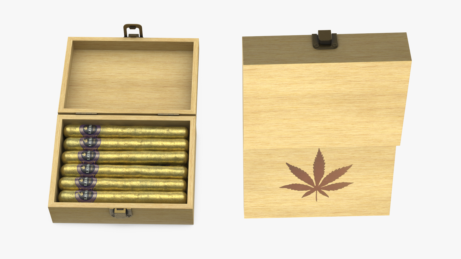 3D model Box of Leira Long Cannabis Cigar in Foil