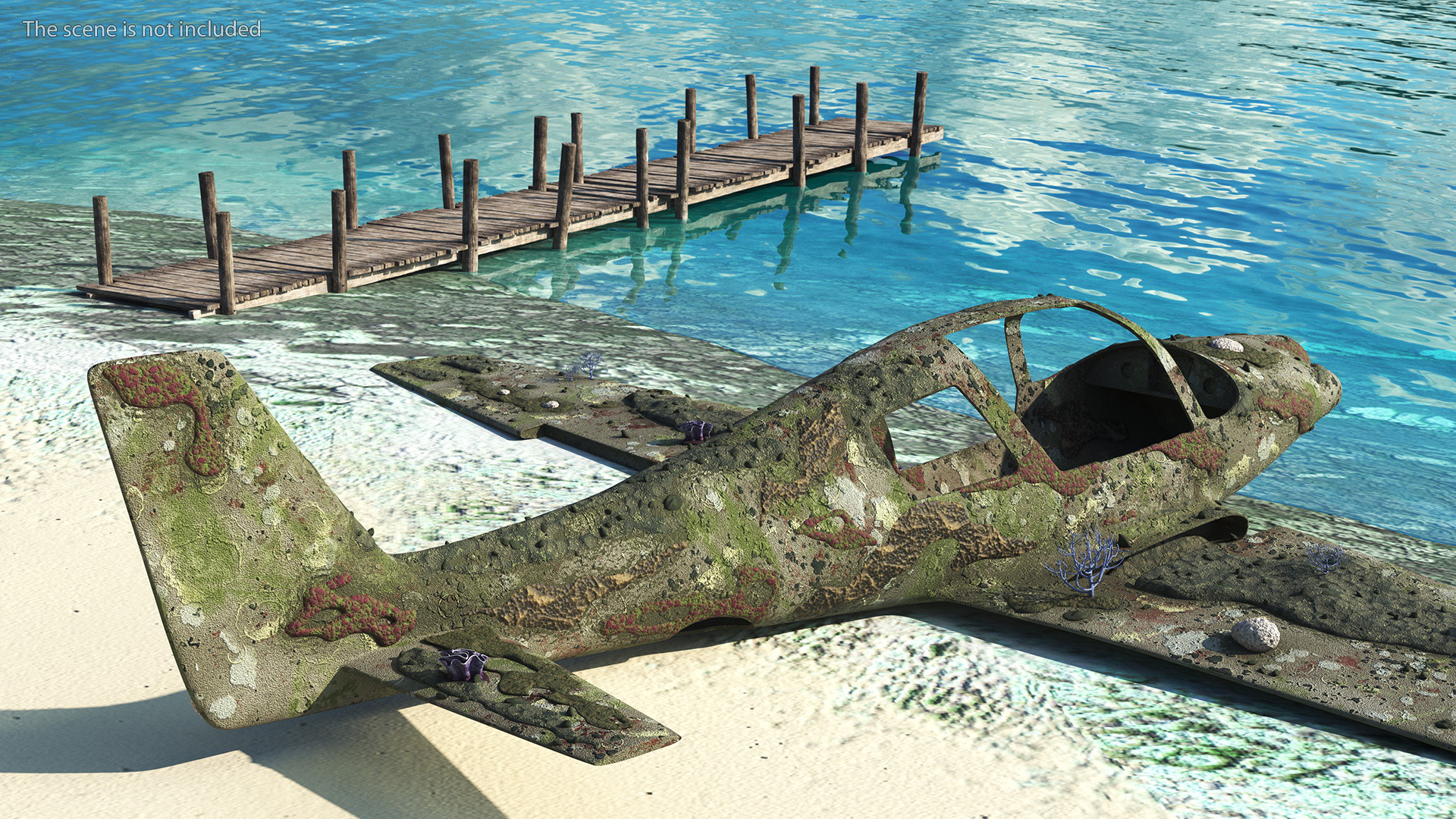 3D Airplane Wreckage from the Seabed model