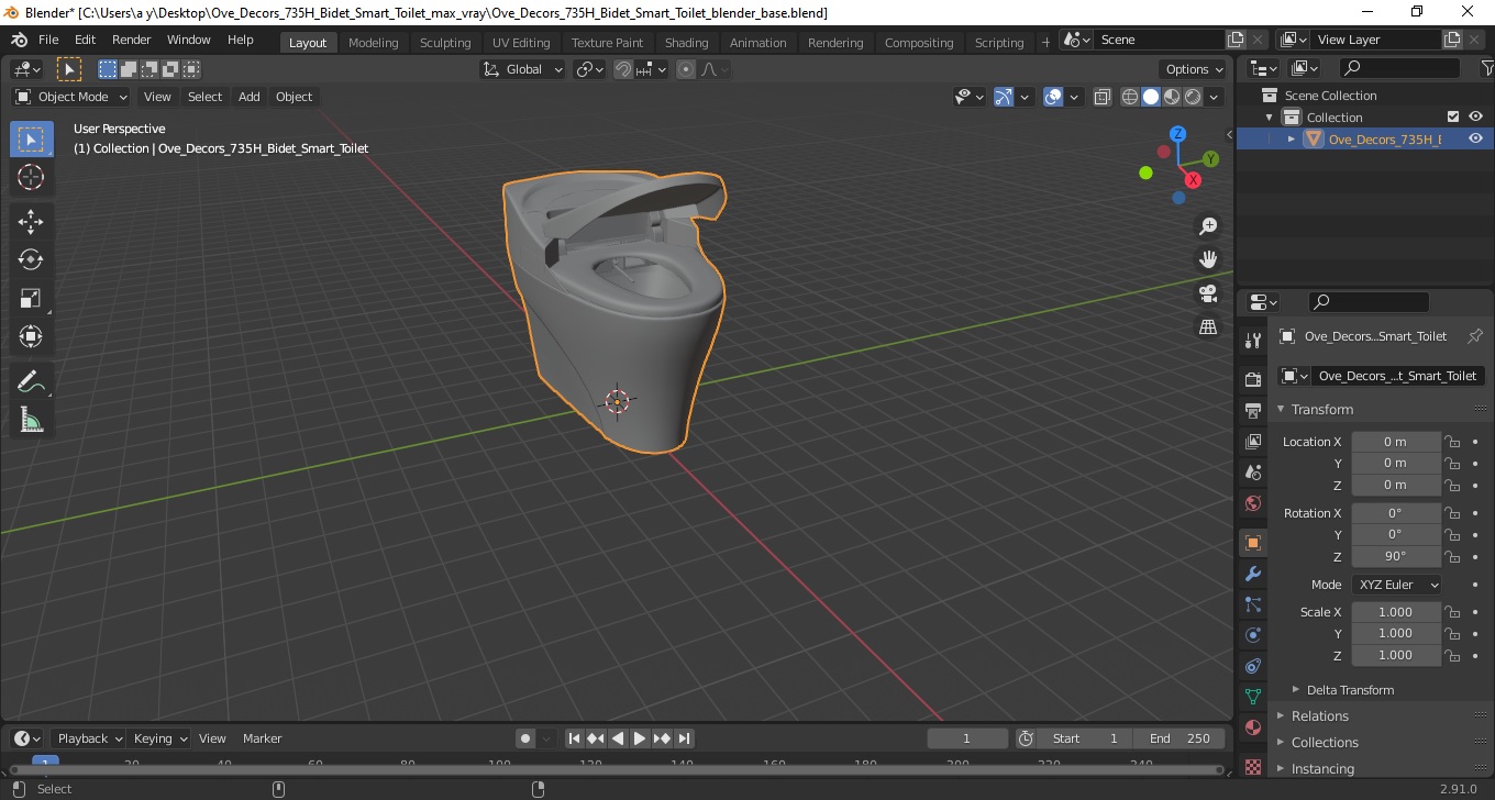 Ove Decors 735H Bidet Smart Toilet 3D model