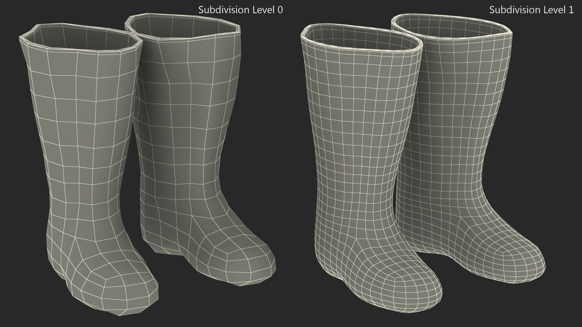 3D Traditional Winter Felt Boots Fur model