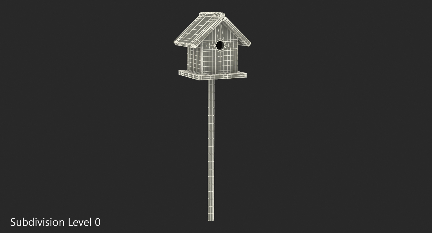 3D model Garden Birdhouse on Stand