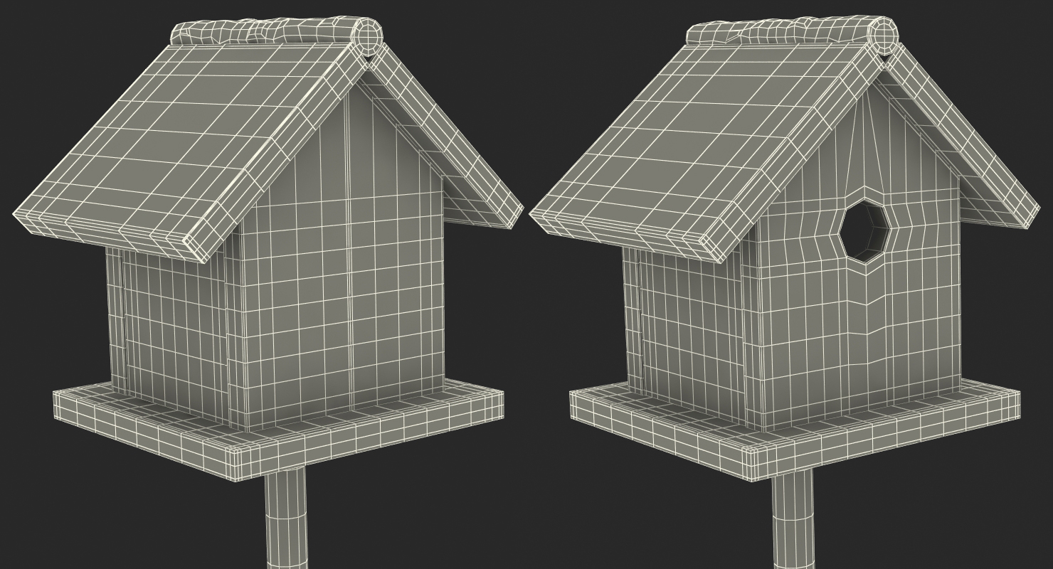 3D model Garden Birdhouse on Stand