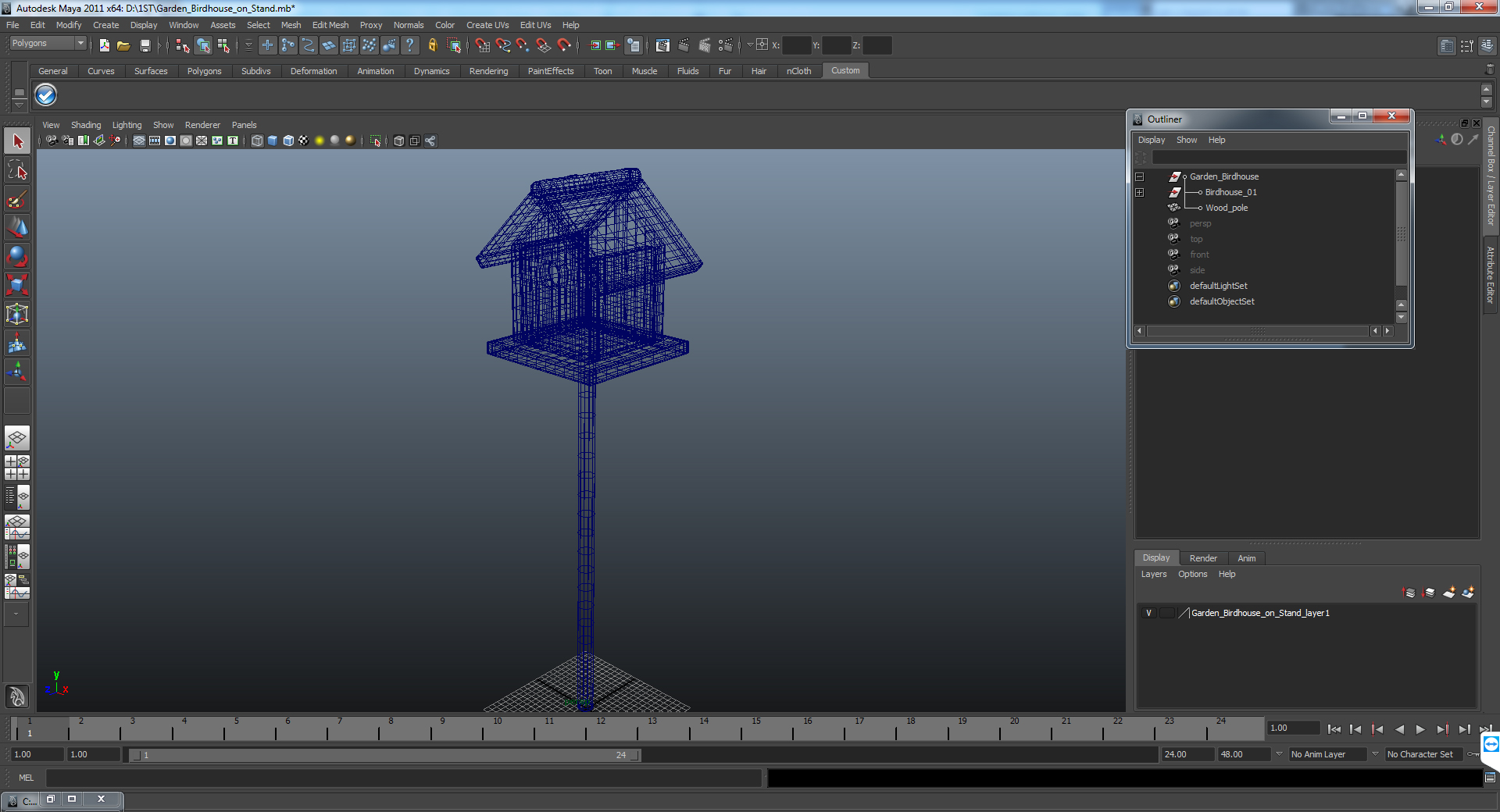 3D model Garden Birdhouse on Stand