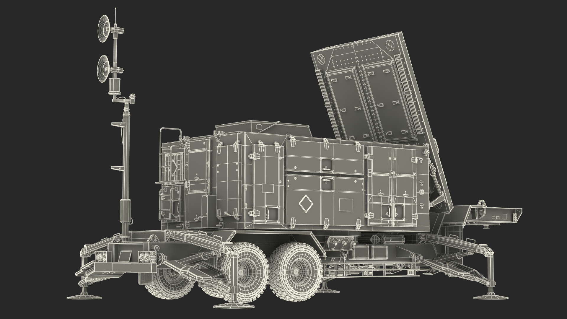 3D Patriot AN MPQ53 Radar Set Desert model