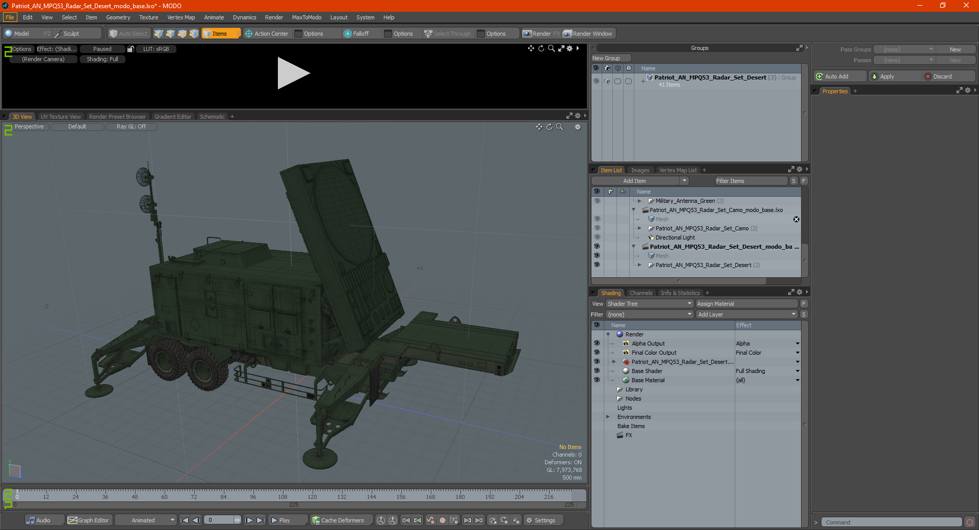 3D Patriot AN MPQ53 Radar Set Desert model