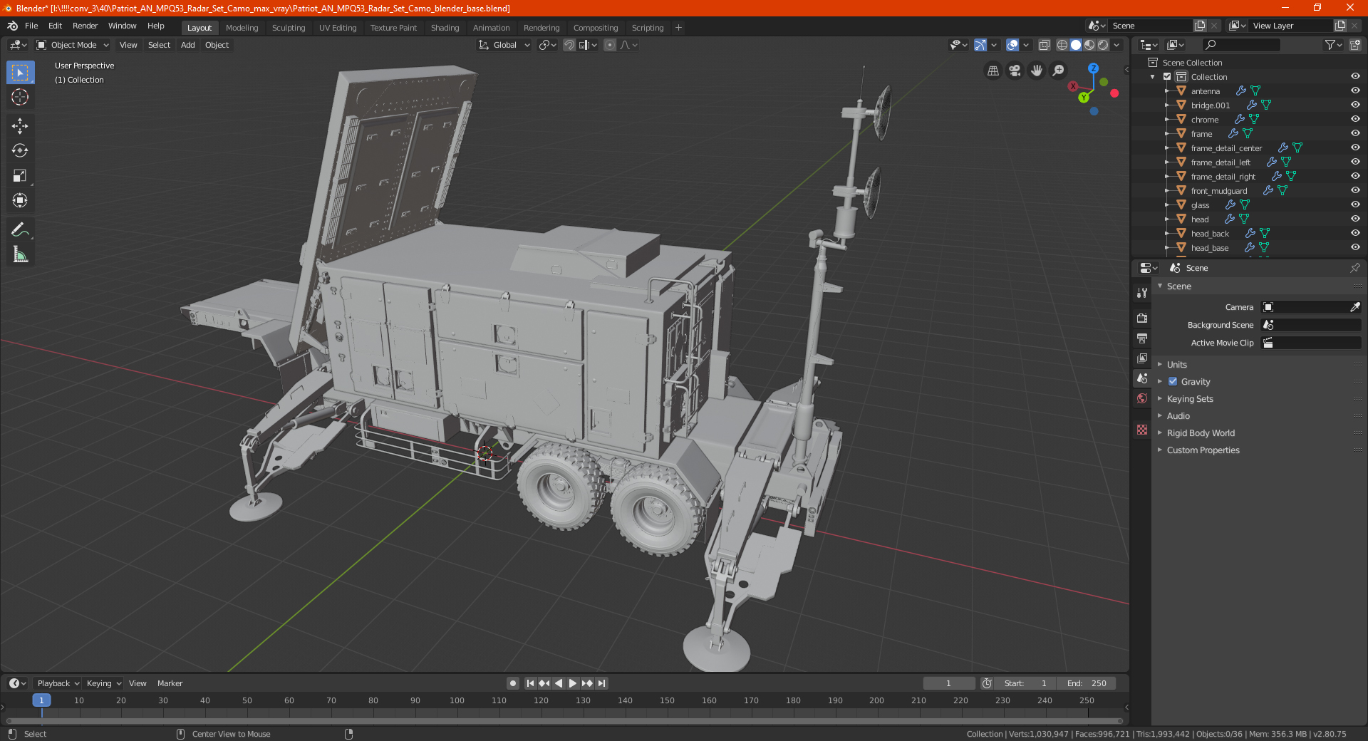3D Patriot AN MPQ53 Radar Set Desert model