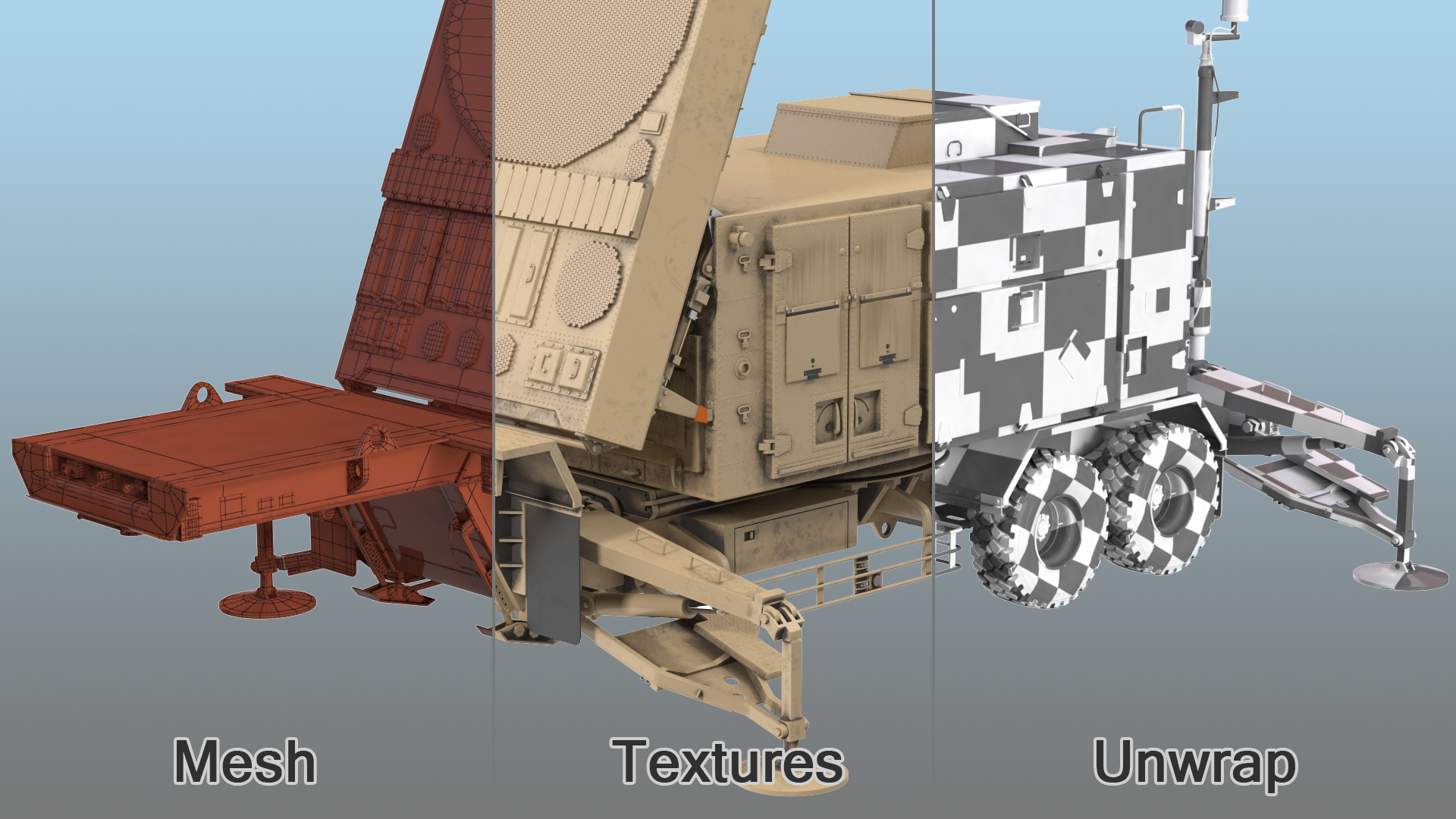3D Patriot AN MPQ53 Radar Set Desert model
