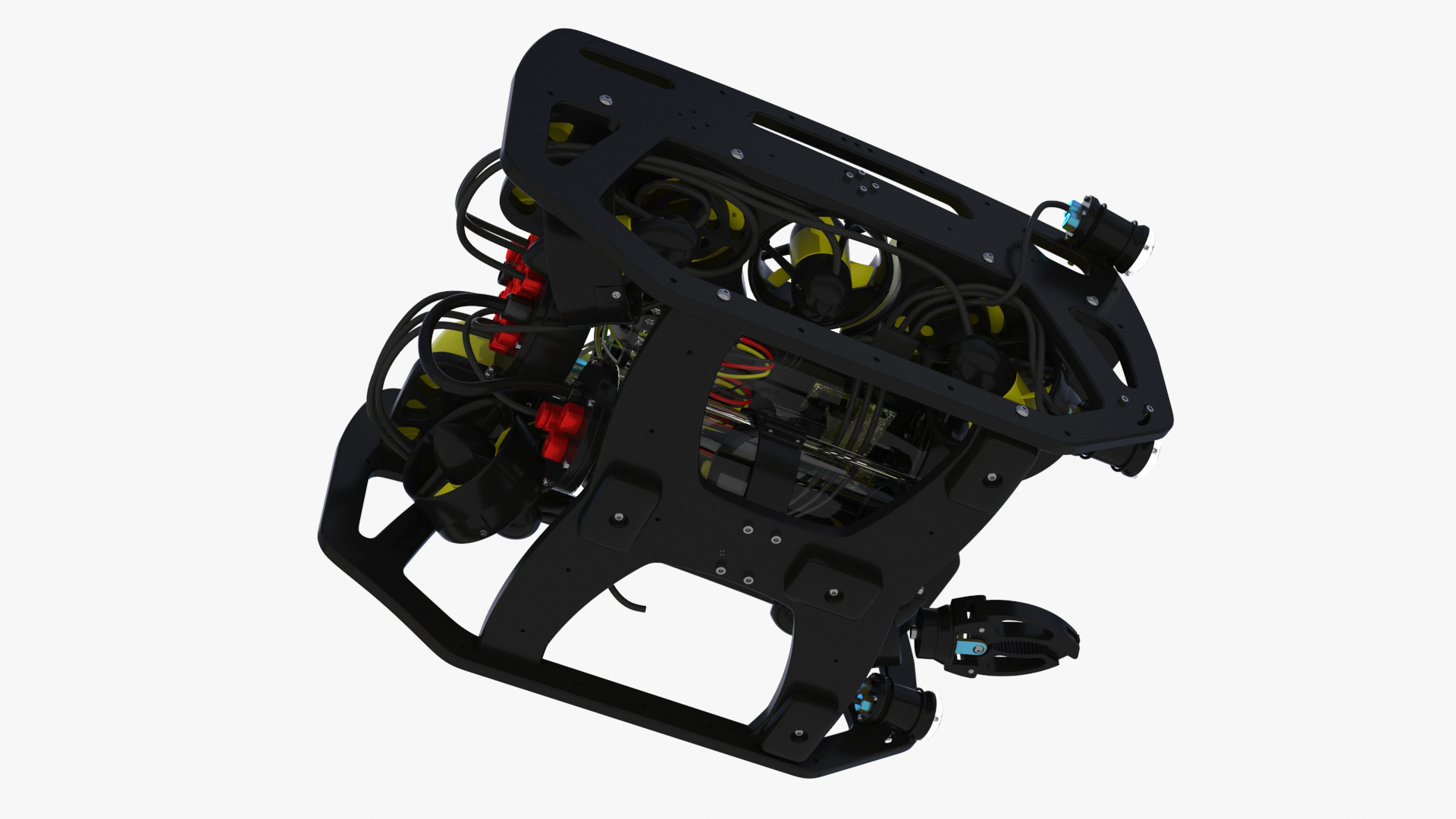 Ship with Underwater and Flying UAV on Board 3D model