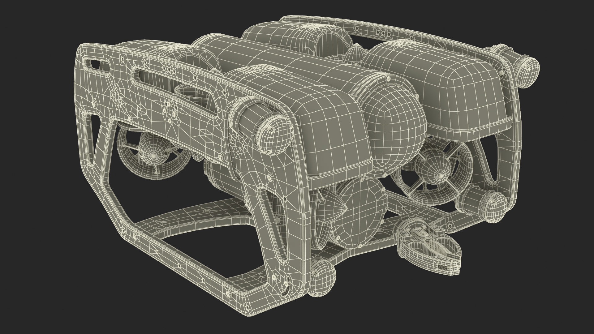 Ship with Underwater and Flying UAV on Board 3D model