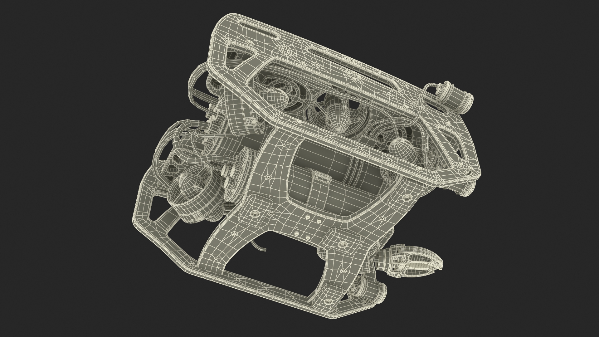 Ship with Underwater and Flying UAV on Board 3D model