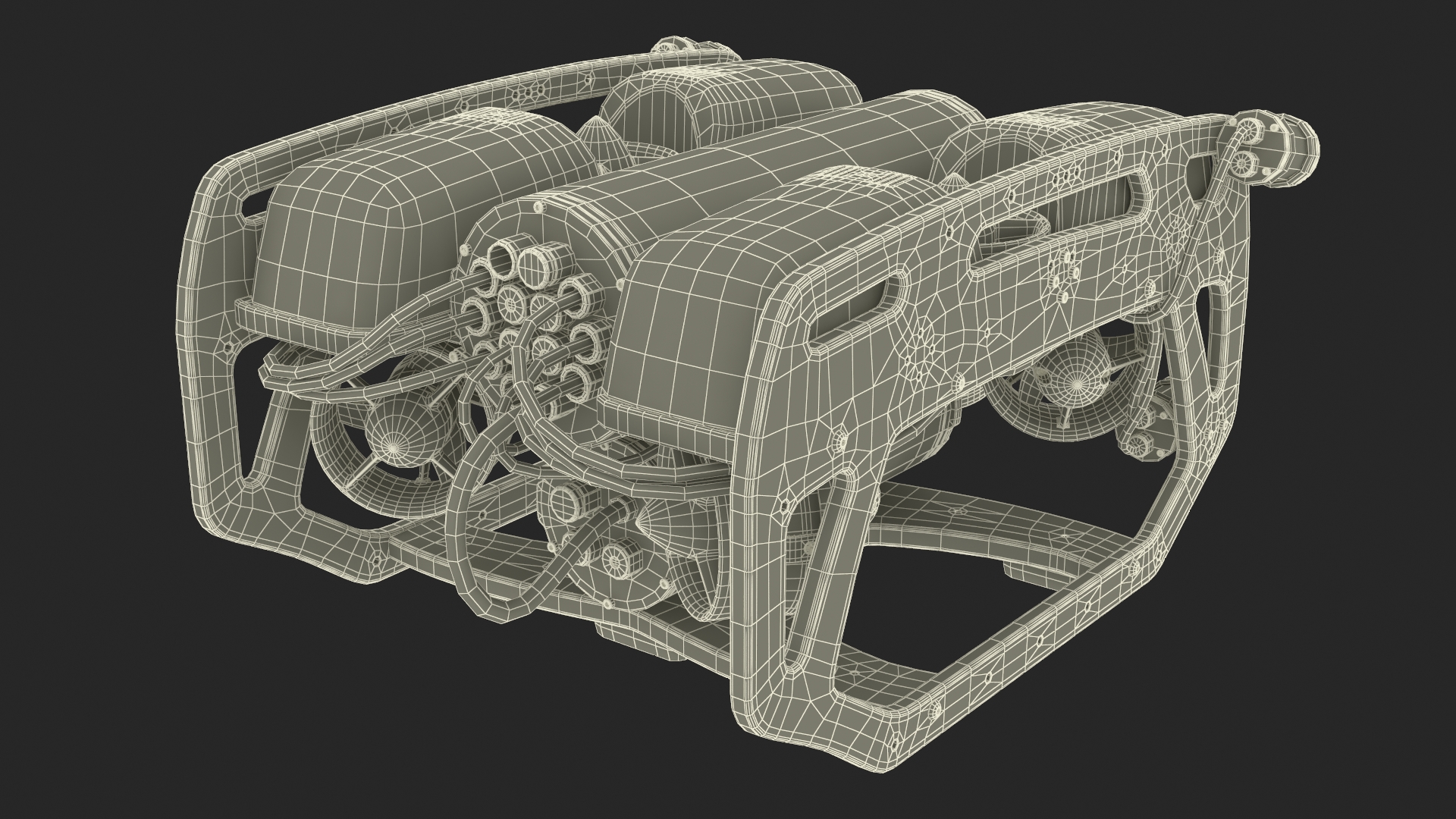 Ship with Underwater and Flying UAV on Board 3D model