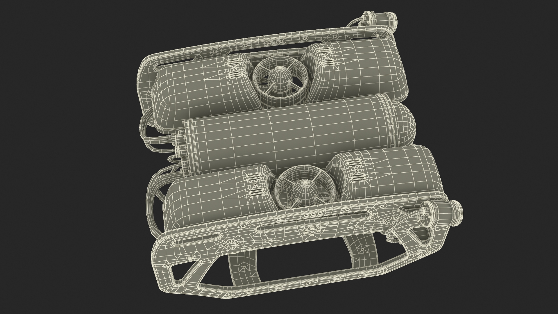 Ship with Underwater and Flying UAV on Board 3D model