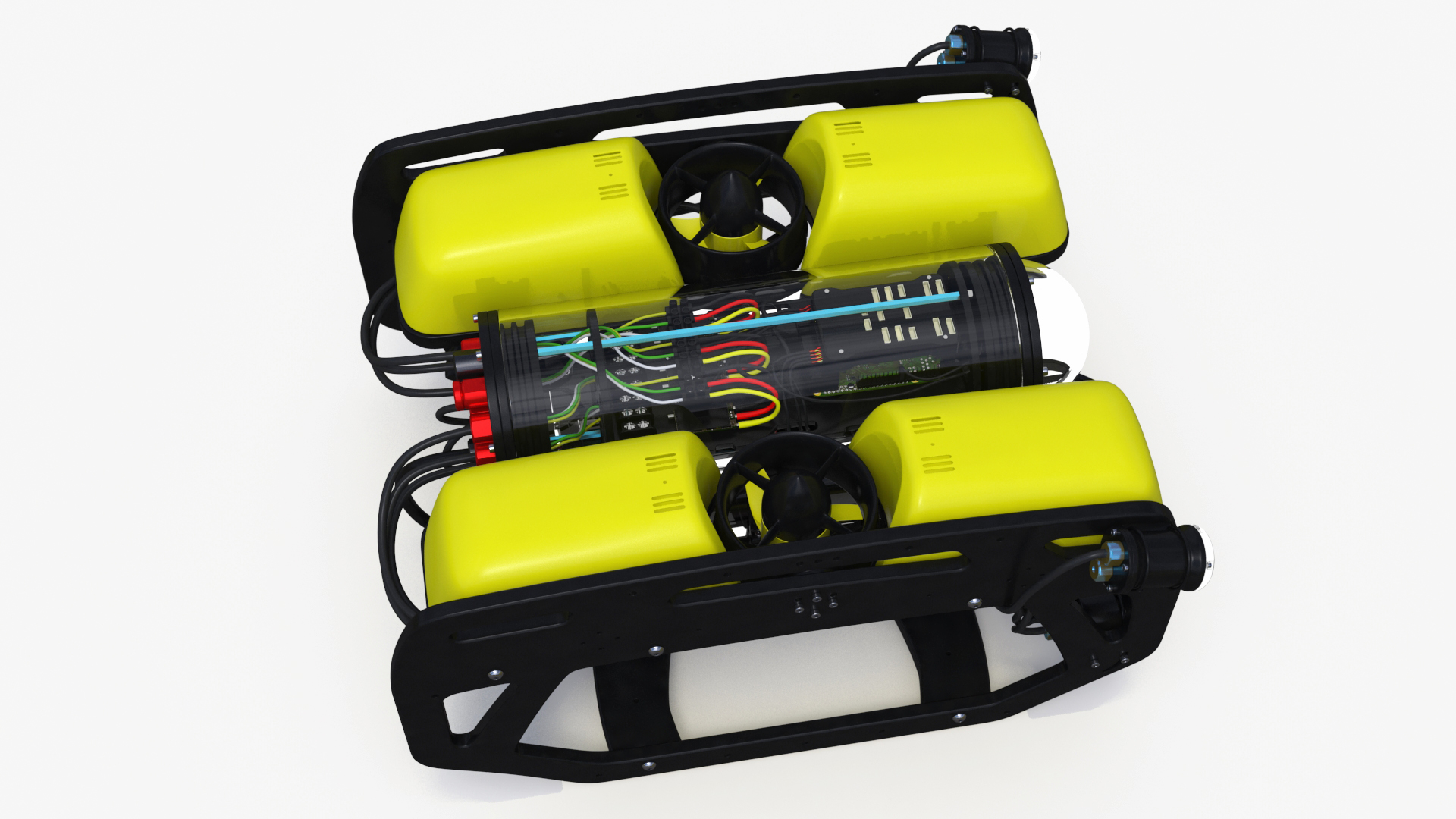 Ship with Underwater and Flying UAV on Board 3D model