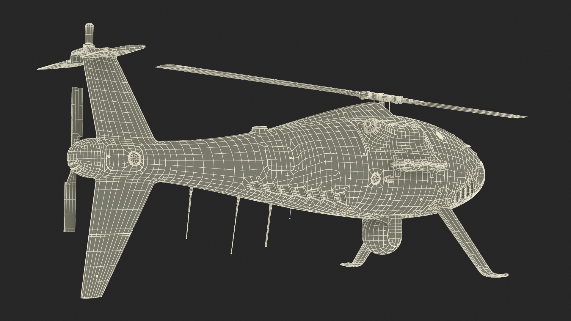 Ship with Underwater and Flying UAV on Board 3D model