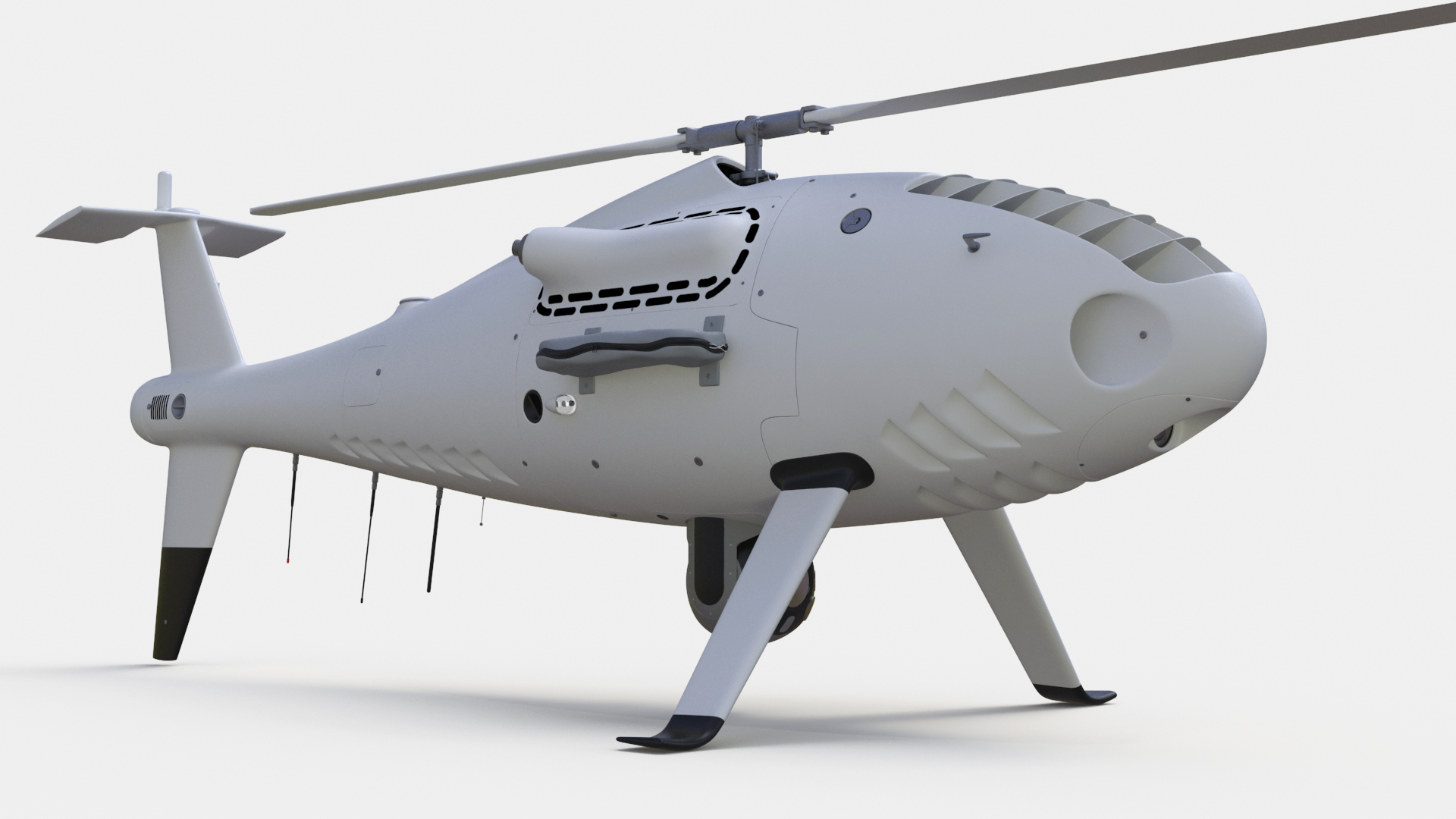 Ship with Underwater and Flying UAV on Board 3D model