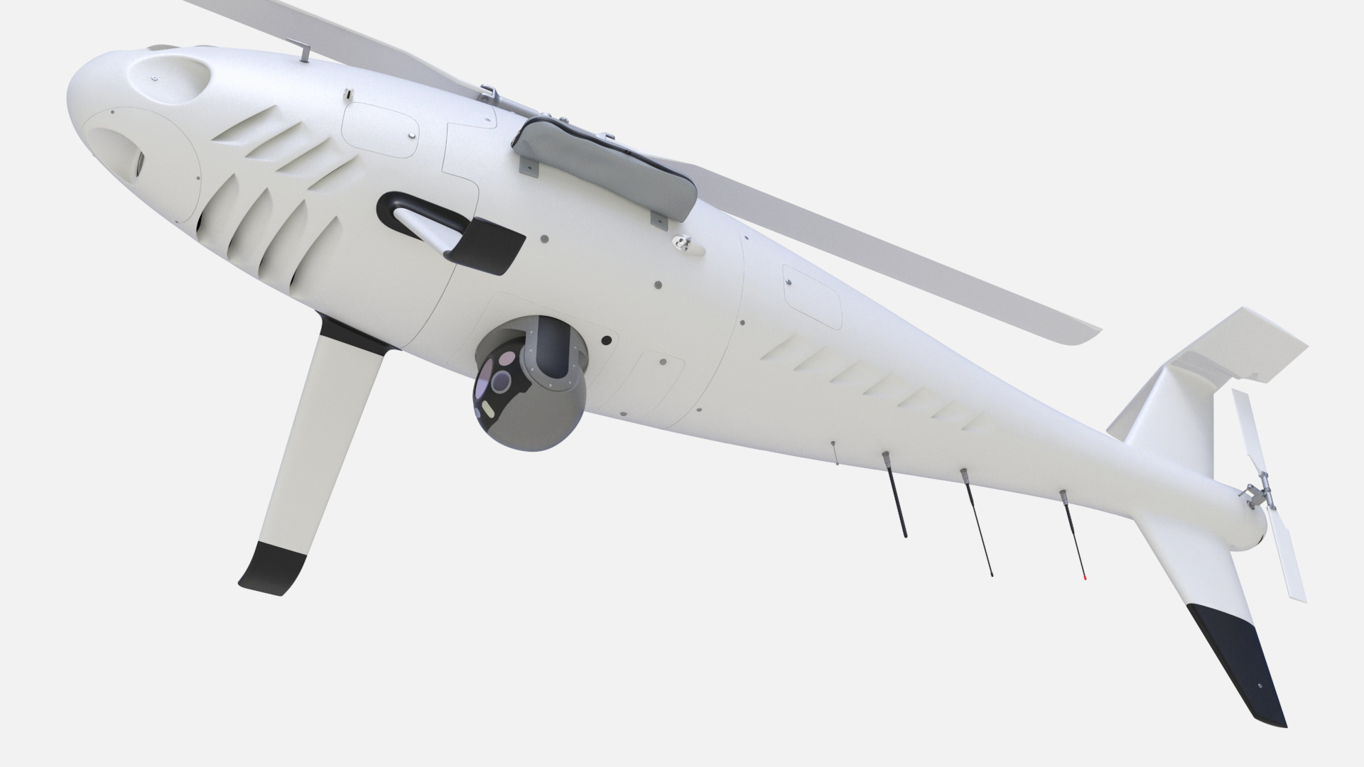 Ship with Underwater and Flying UAV on Board 3D model