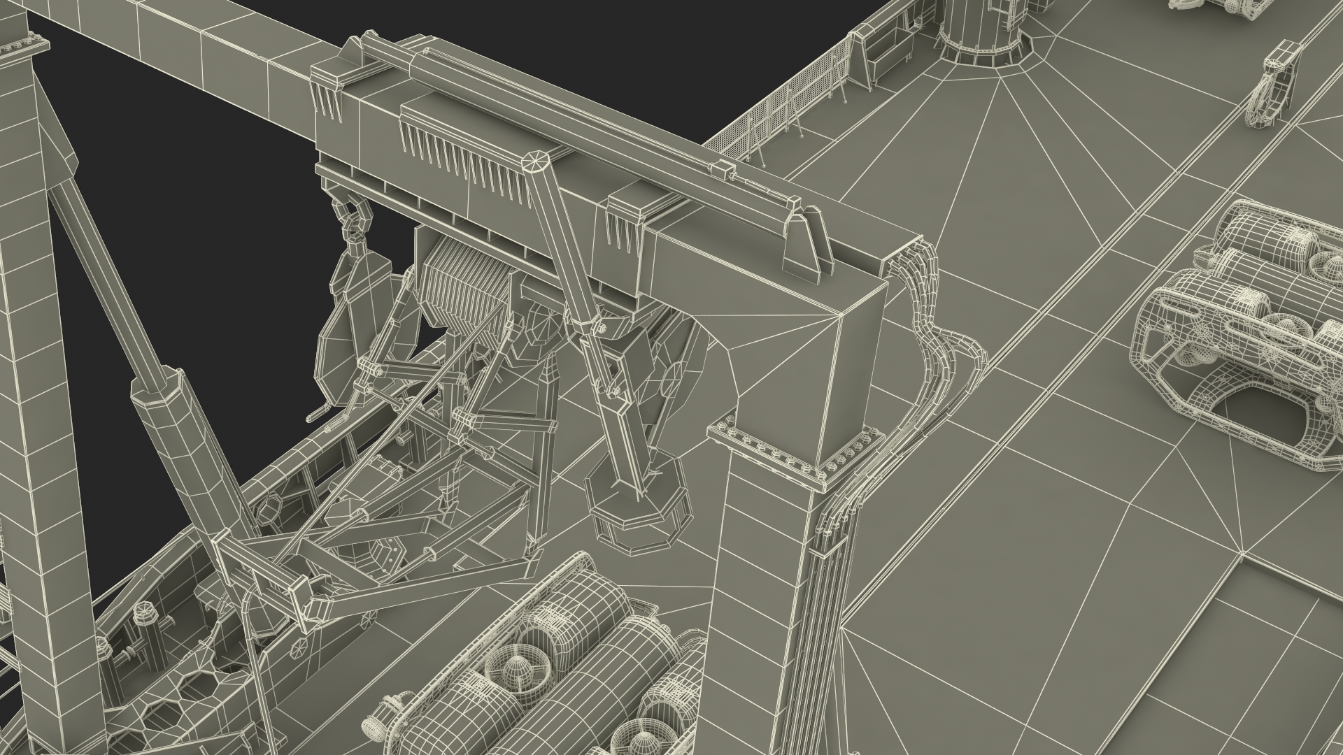 Ship with Underwater and Flying UAV on Board 3D model