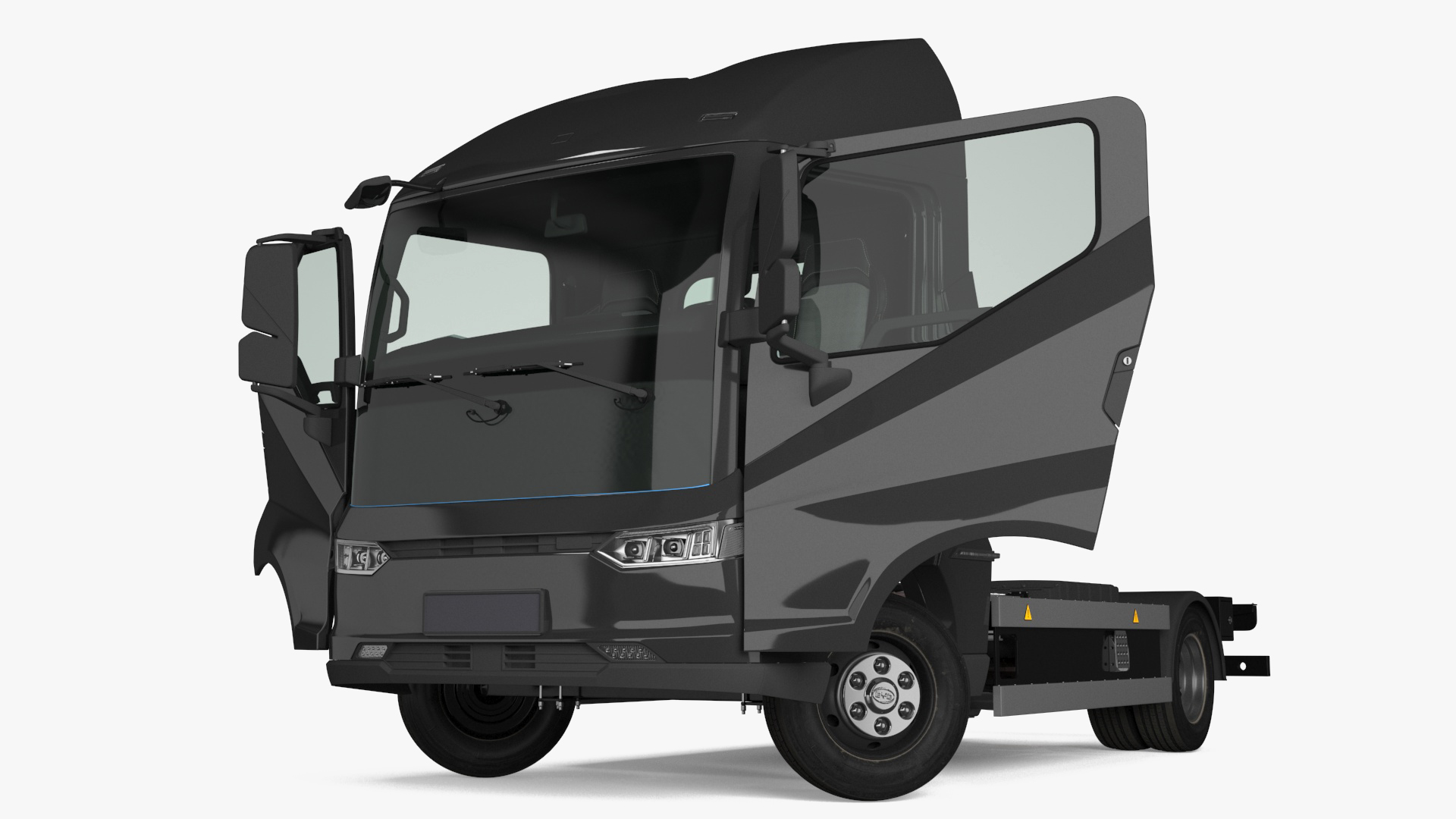 3D Black Truck No Cargo Rigged for Maya