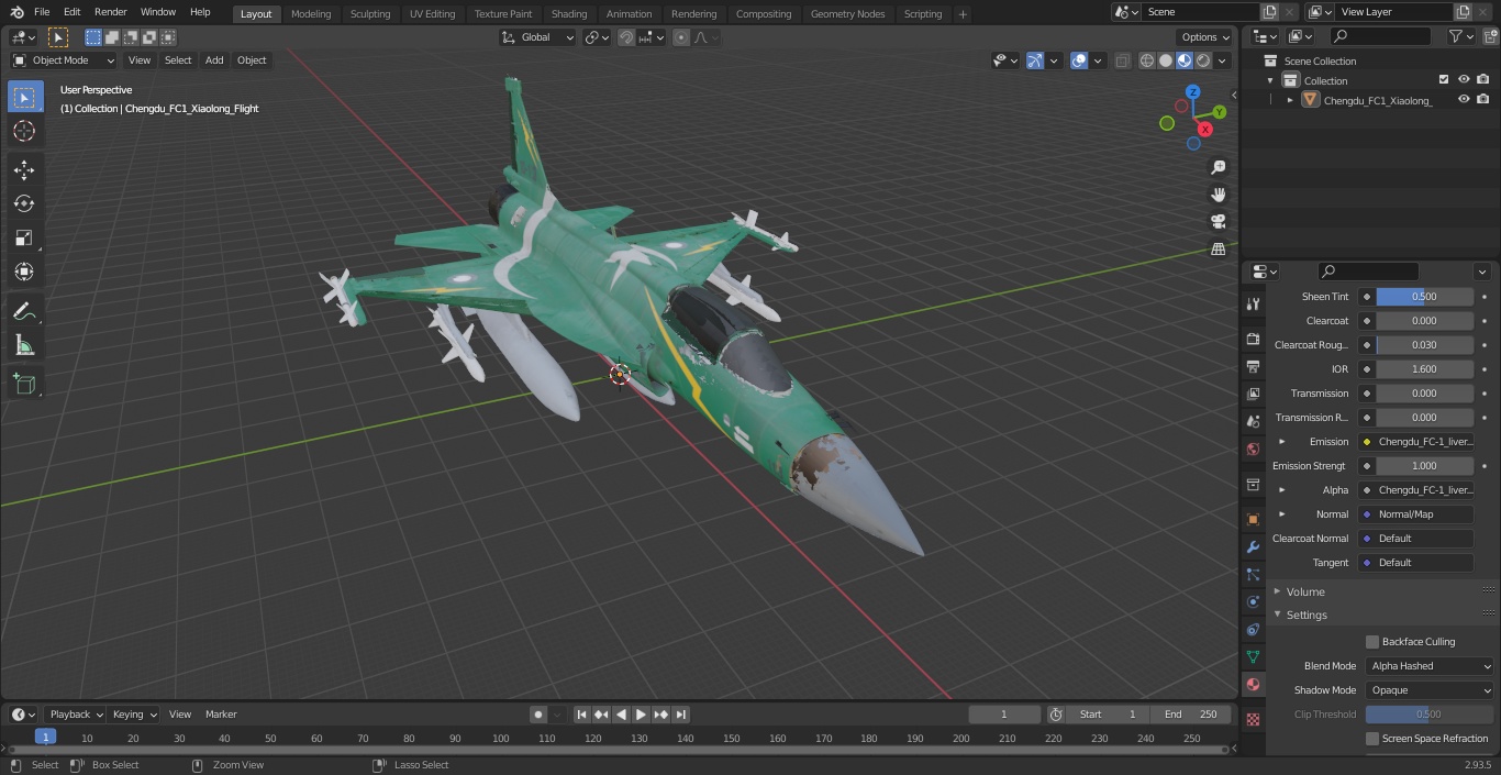 3D Chengdu FC-1 Xiaolong Flight model
