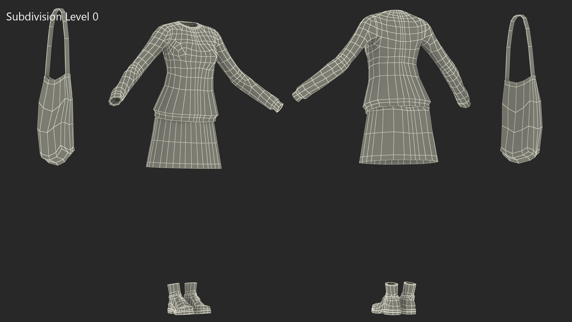 3D Urban Style Girl Clothes Set model