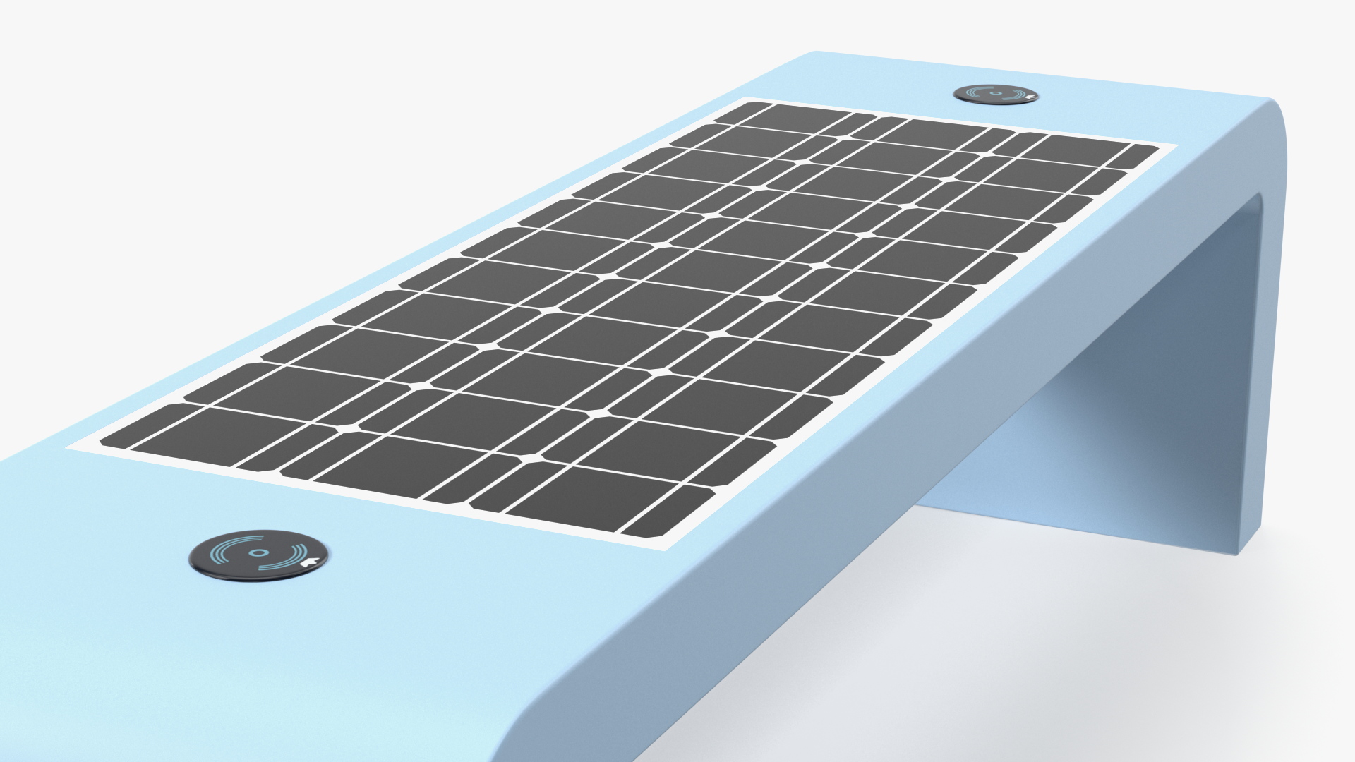 3D Street Solar Bench Blue model