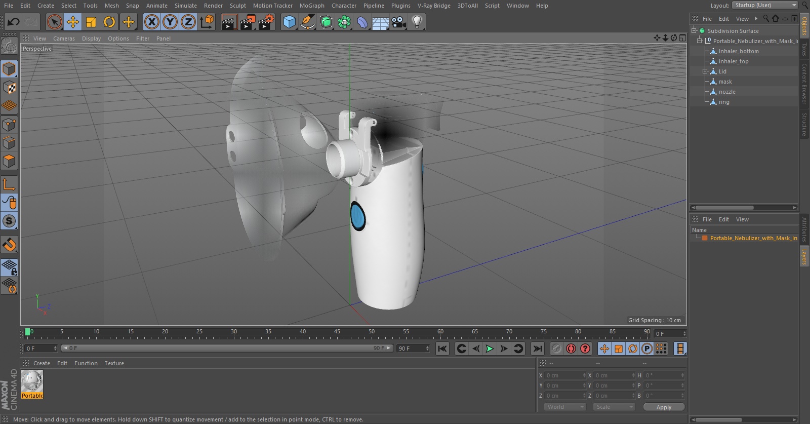 3D Portable Nebulizer with Mask Inhaler